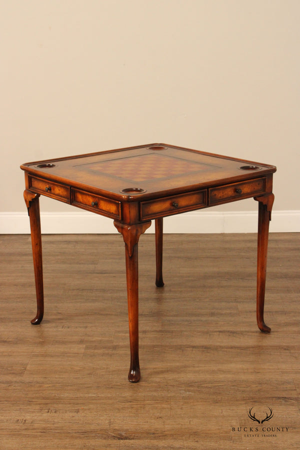 Theodore Alexander Georgian Style Leather Top Game Table