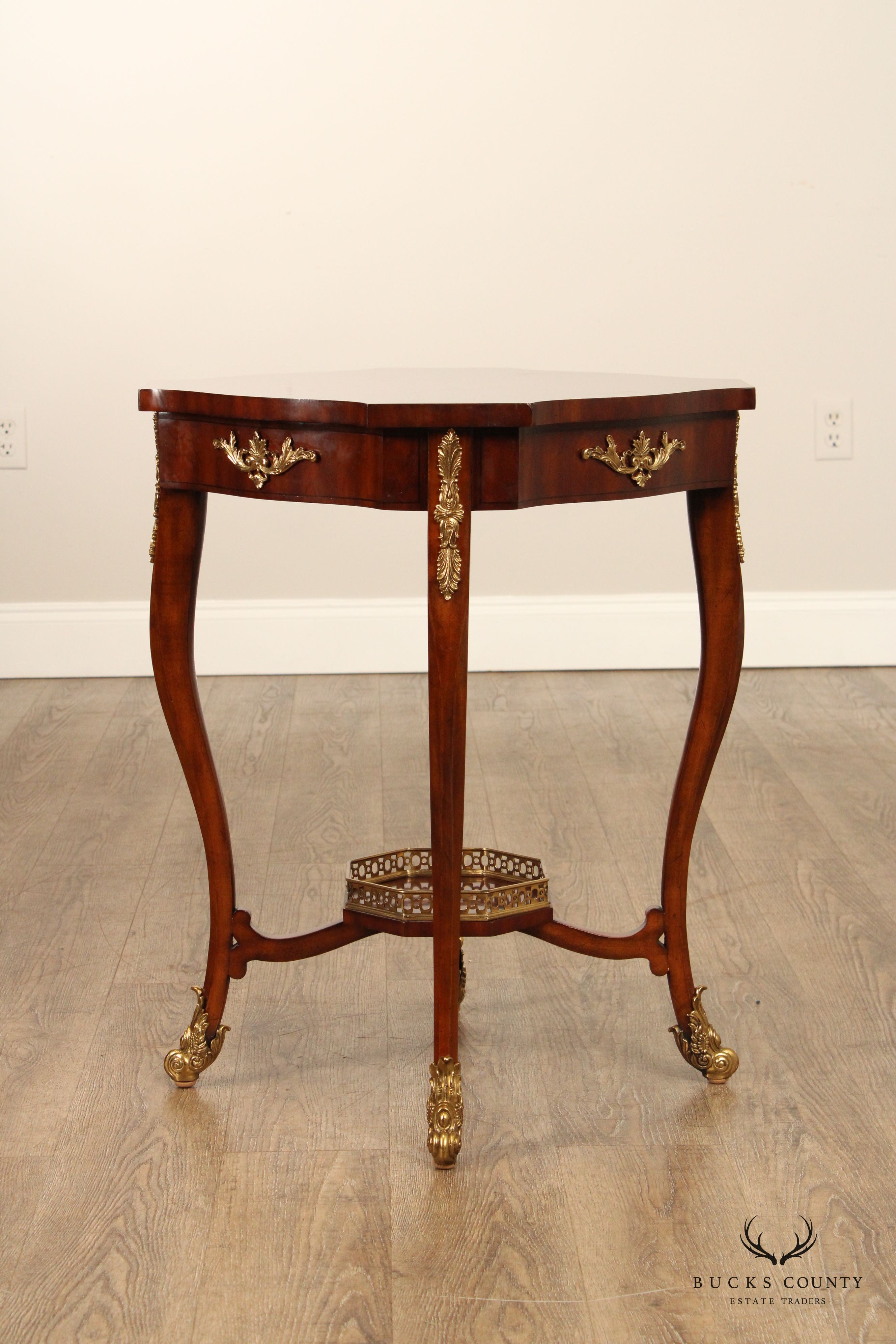 Maitland Smith French Régence Style Inlaid Mahogany Table