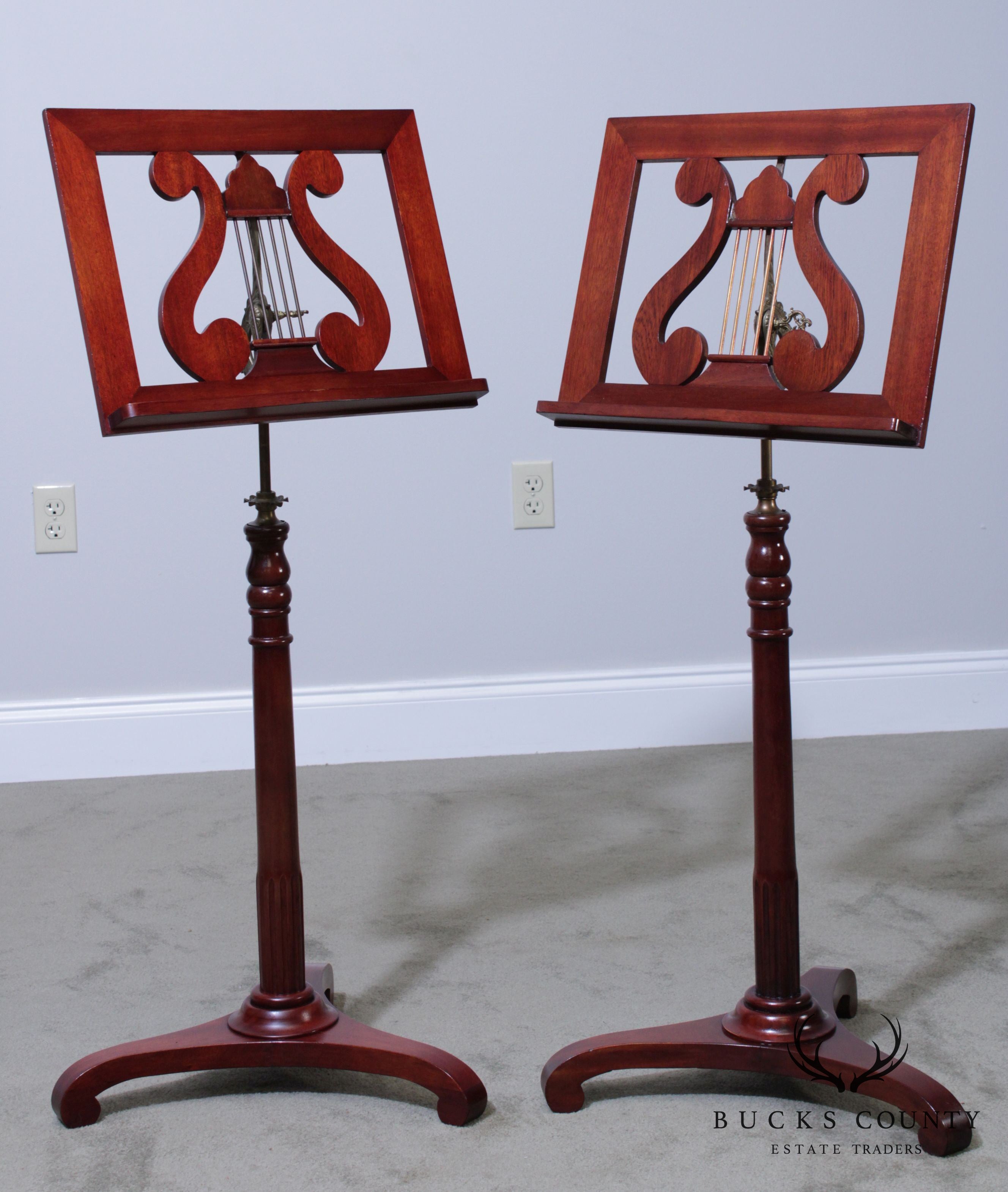 Quality Pair Mahogany Music Stands