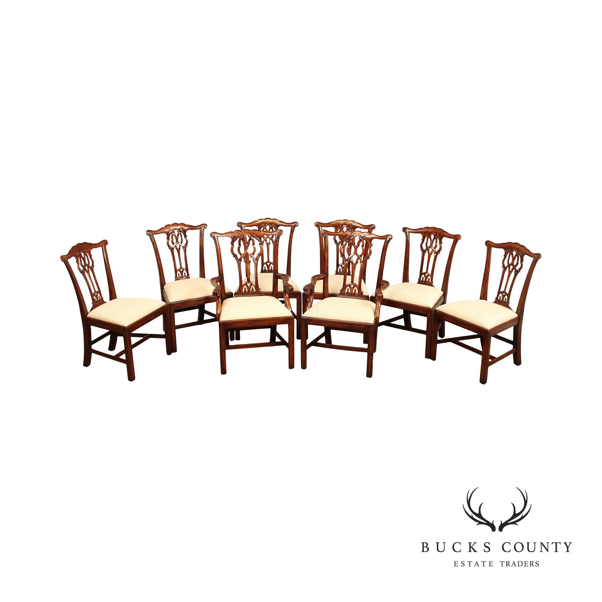 Theodore Alexander Althorp Collection Set of Eight Mahogany Dining Chairs