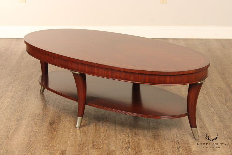 Thomasville 'Bogart' Art Deco Style Oval Top Coffee Table
