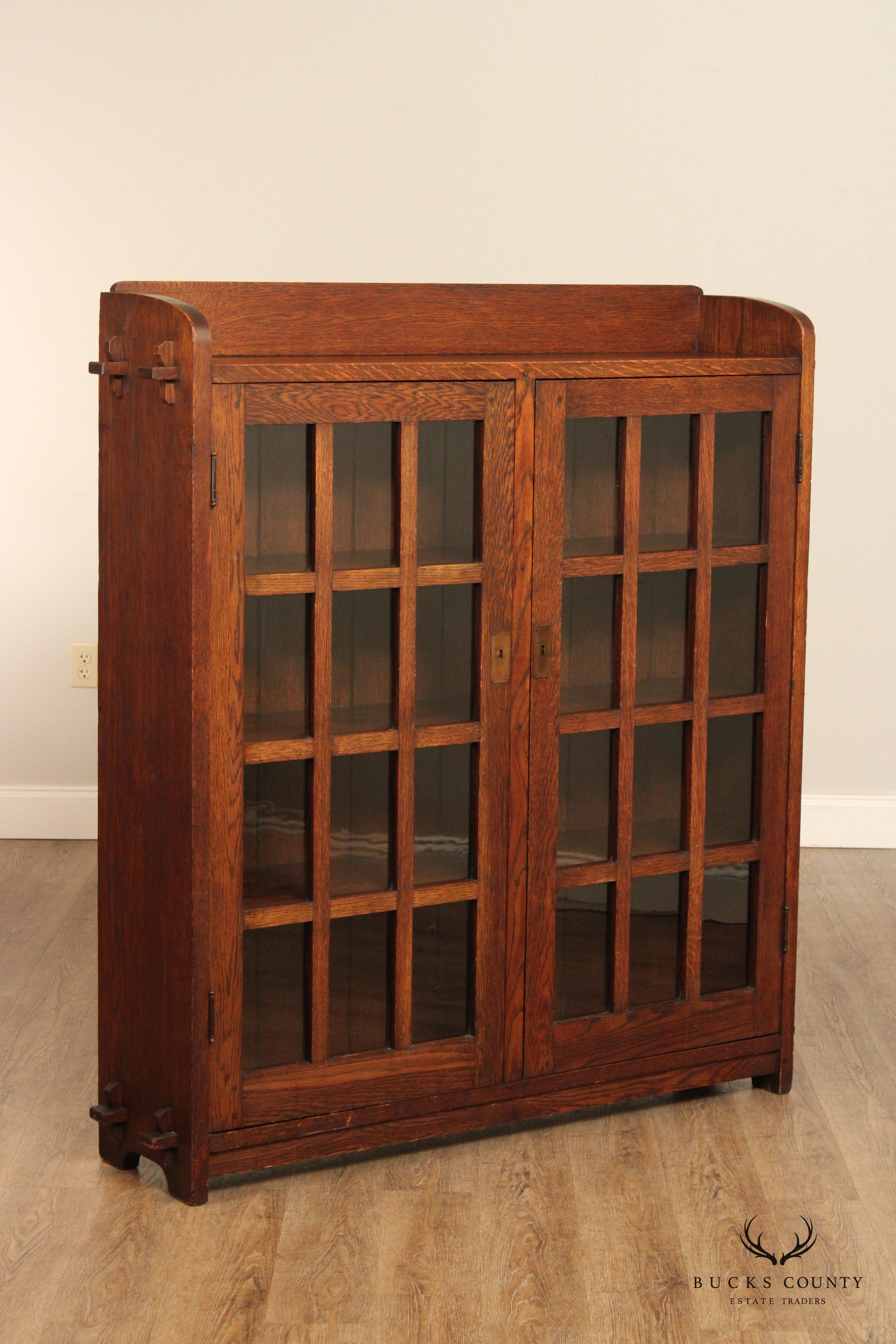 L. & J.G. Stickley Antique Mission Oak Two-Door Bookcase