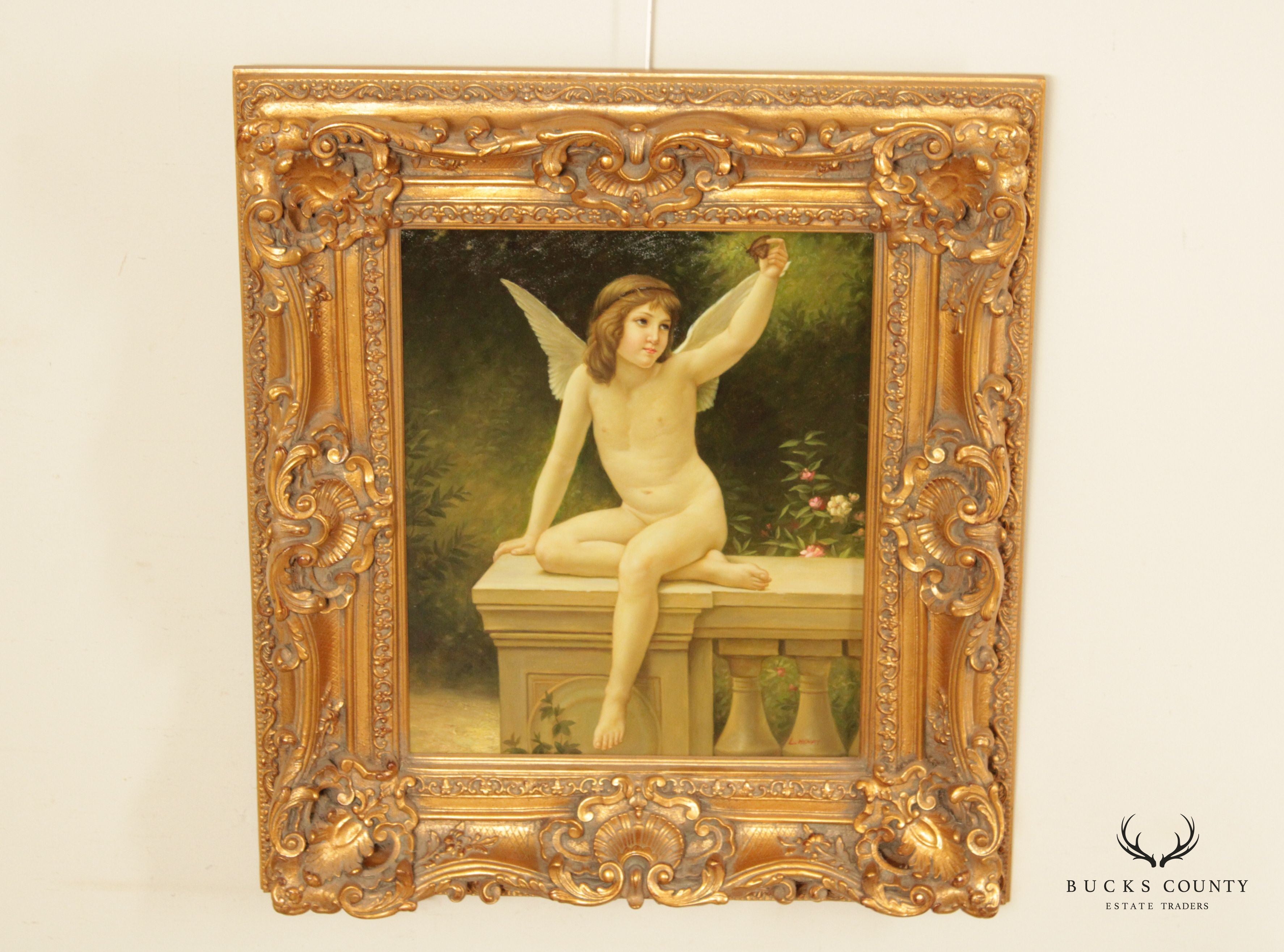 Classical Style 'Cupid' Oil Painting, After William Adolphe Bouguereau