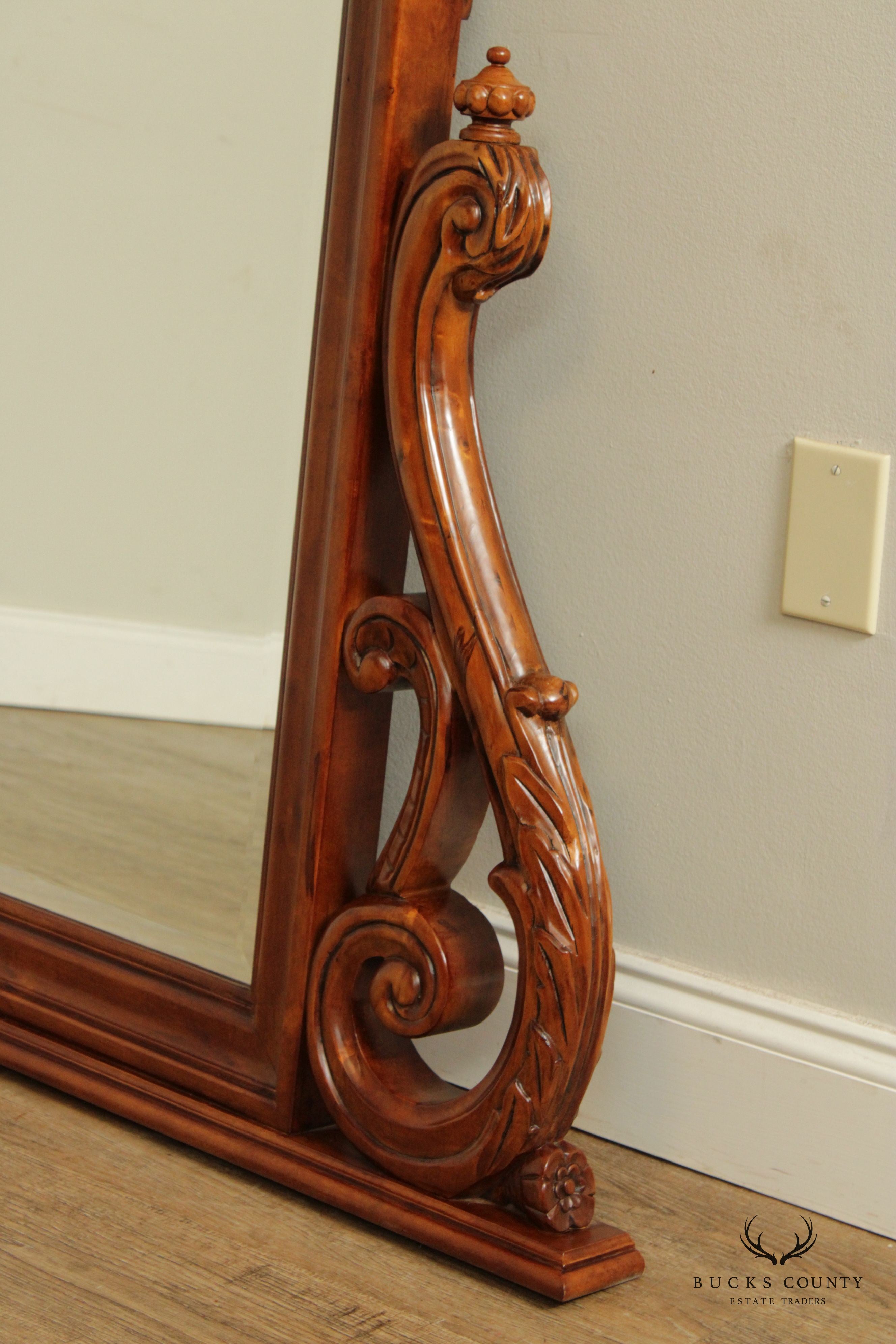 Victorian Style Carved Frame Large Over Mantel Mirror