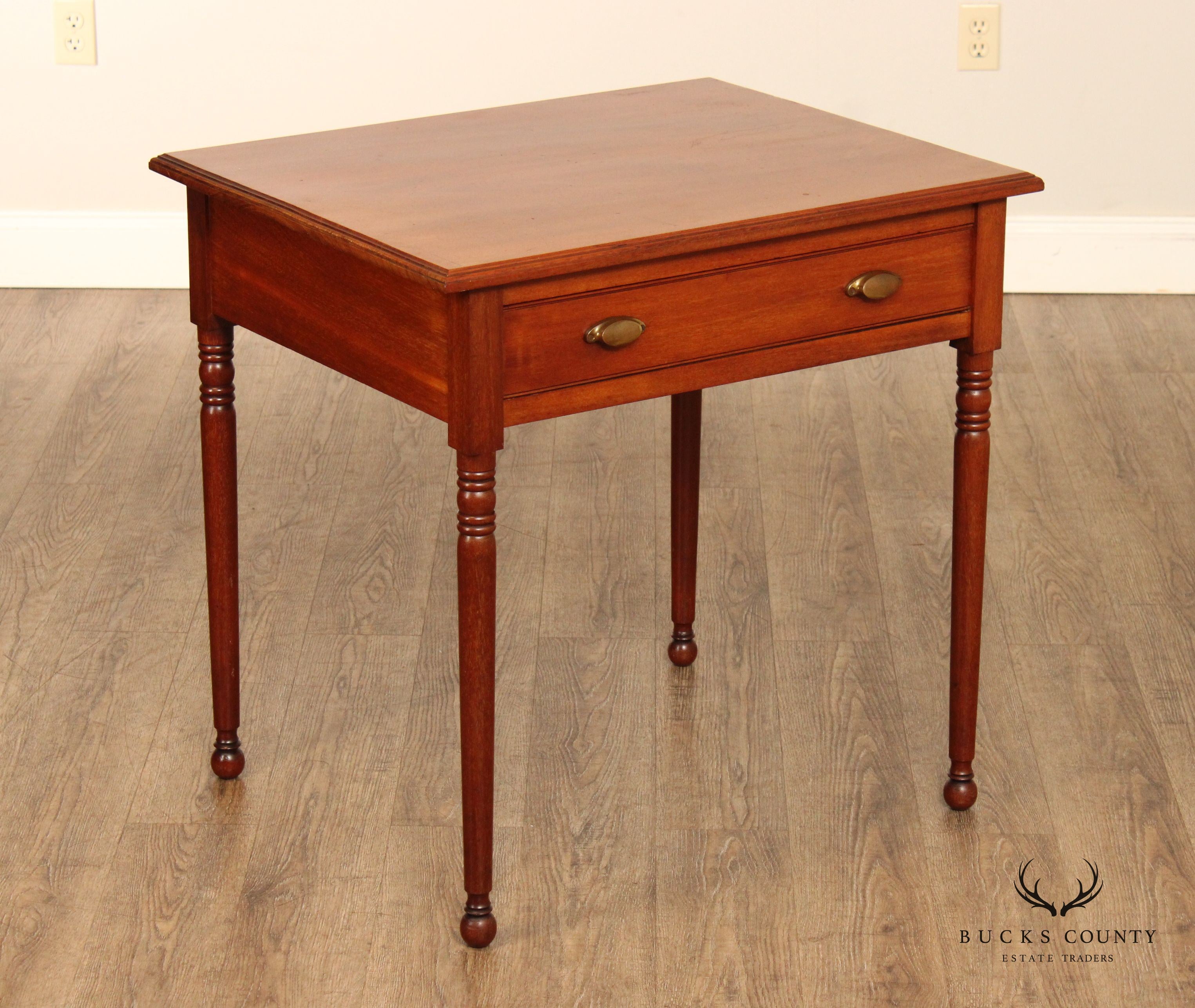 Sheraton Style Antique Mahogany  One-Drawer Writing or Side Table