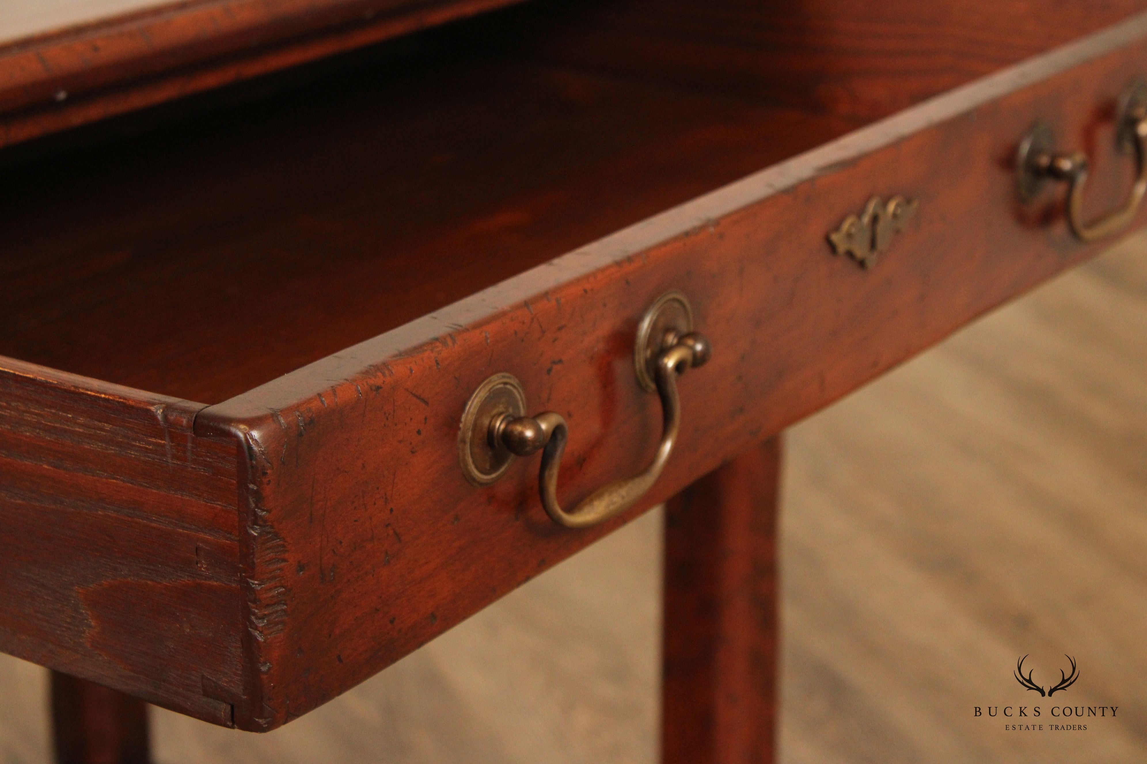 Rustic Chippendale Style One Drawer Two-Tier Work Table