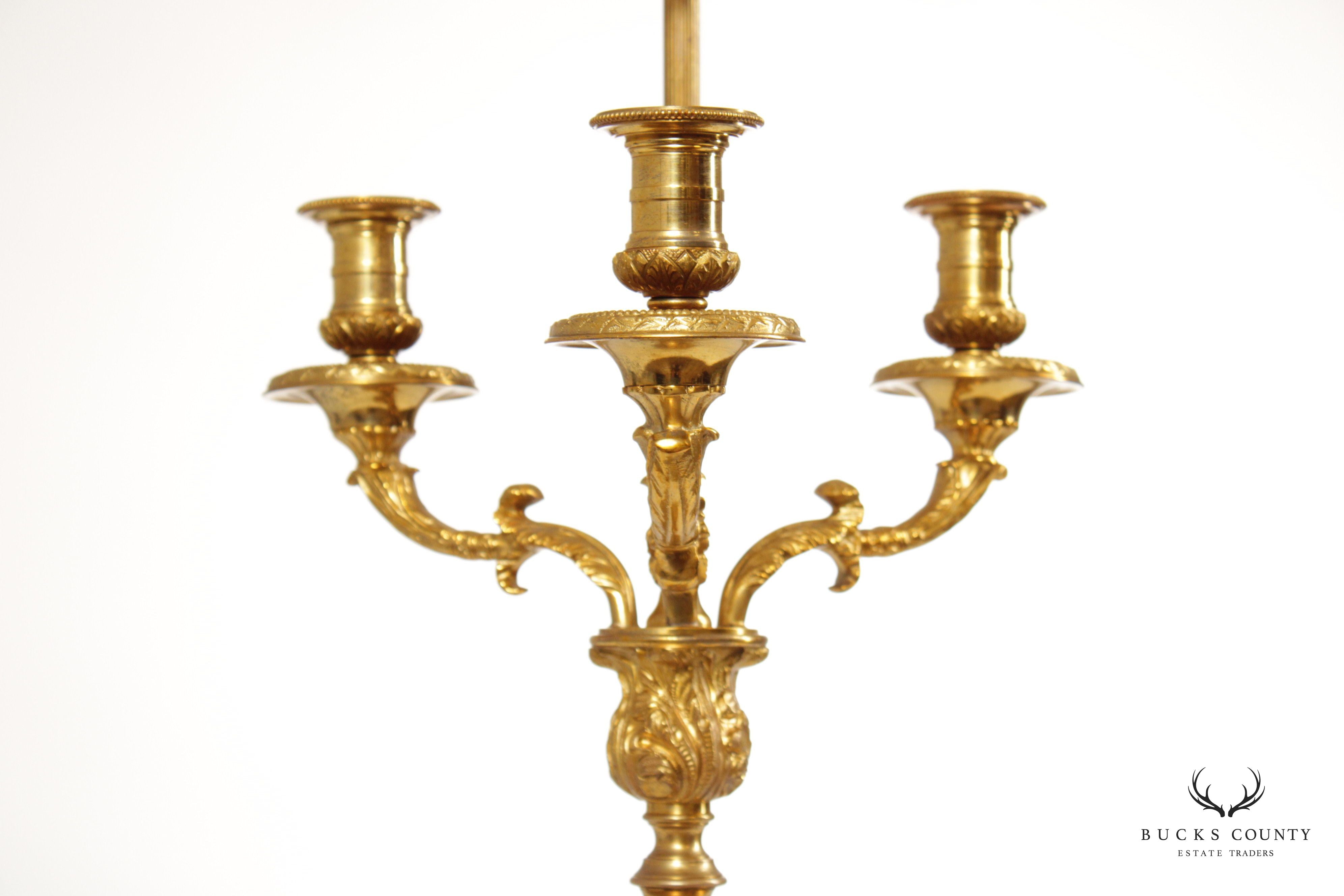 Quality French Louis XV Style Bronze Bouillotte Lamp