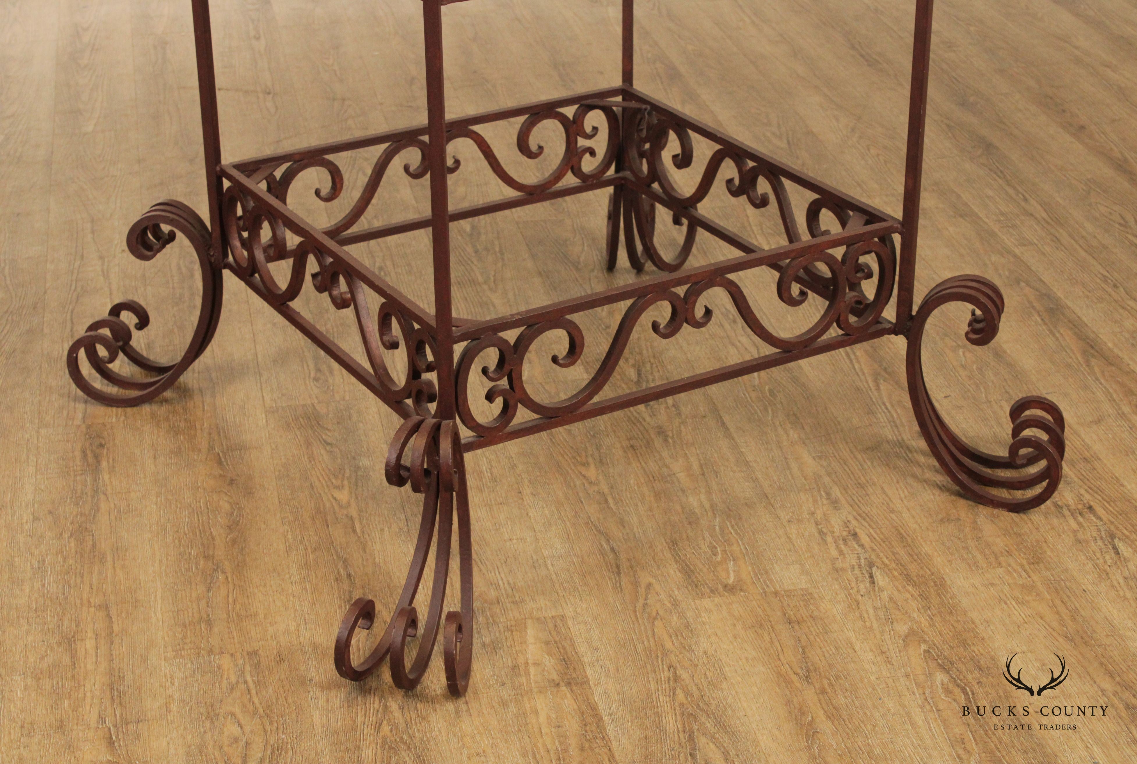 Victorian Style Large Wrought Iron and Glass Etagere