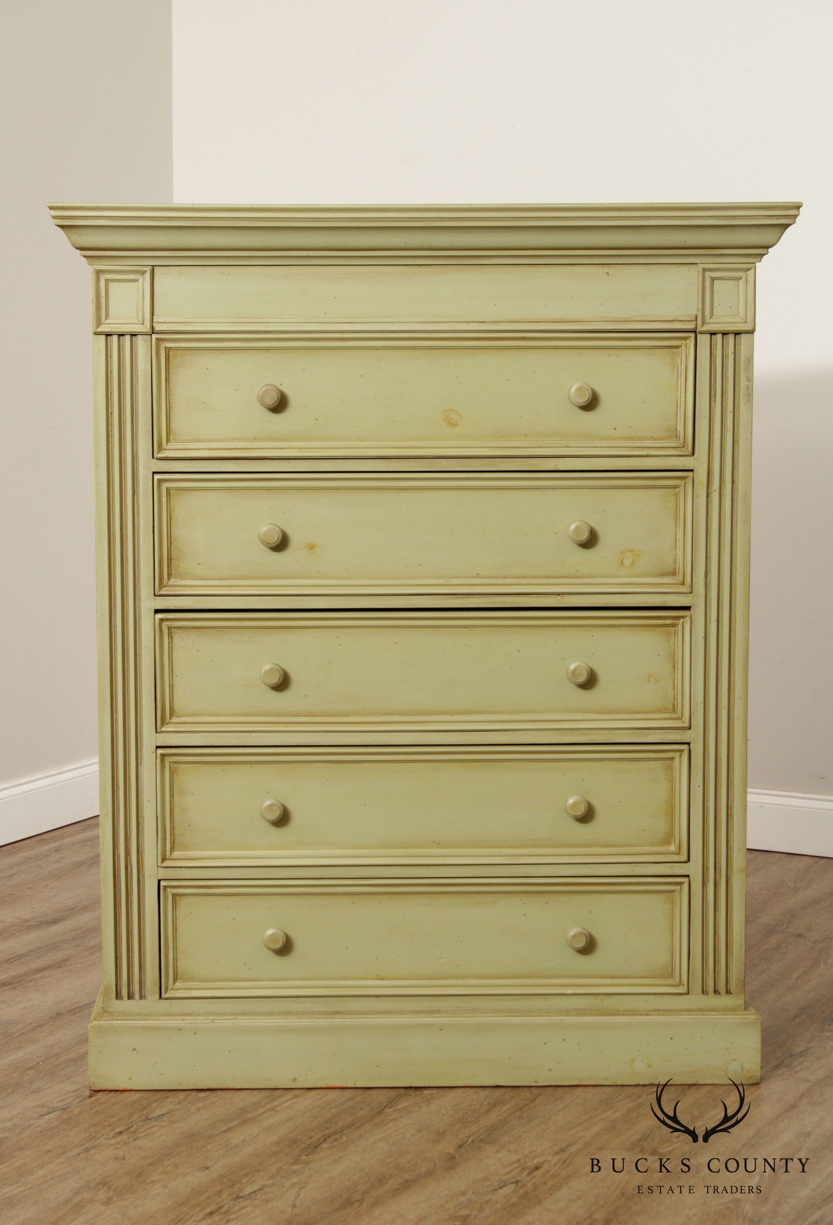 Green Pine 5 Drawer Tall Chest