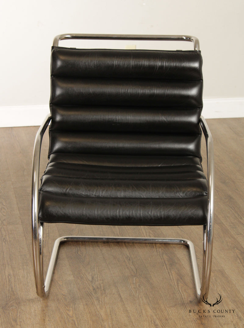 Mies Van Der Rohe for Knoll Black Leather MR Lounge Chair