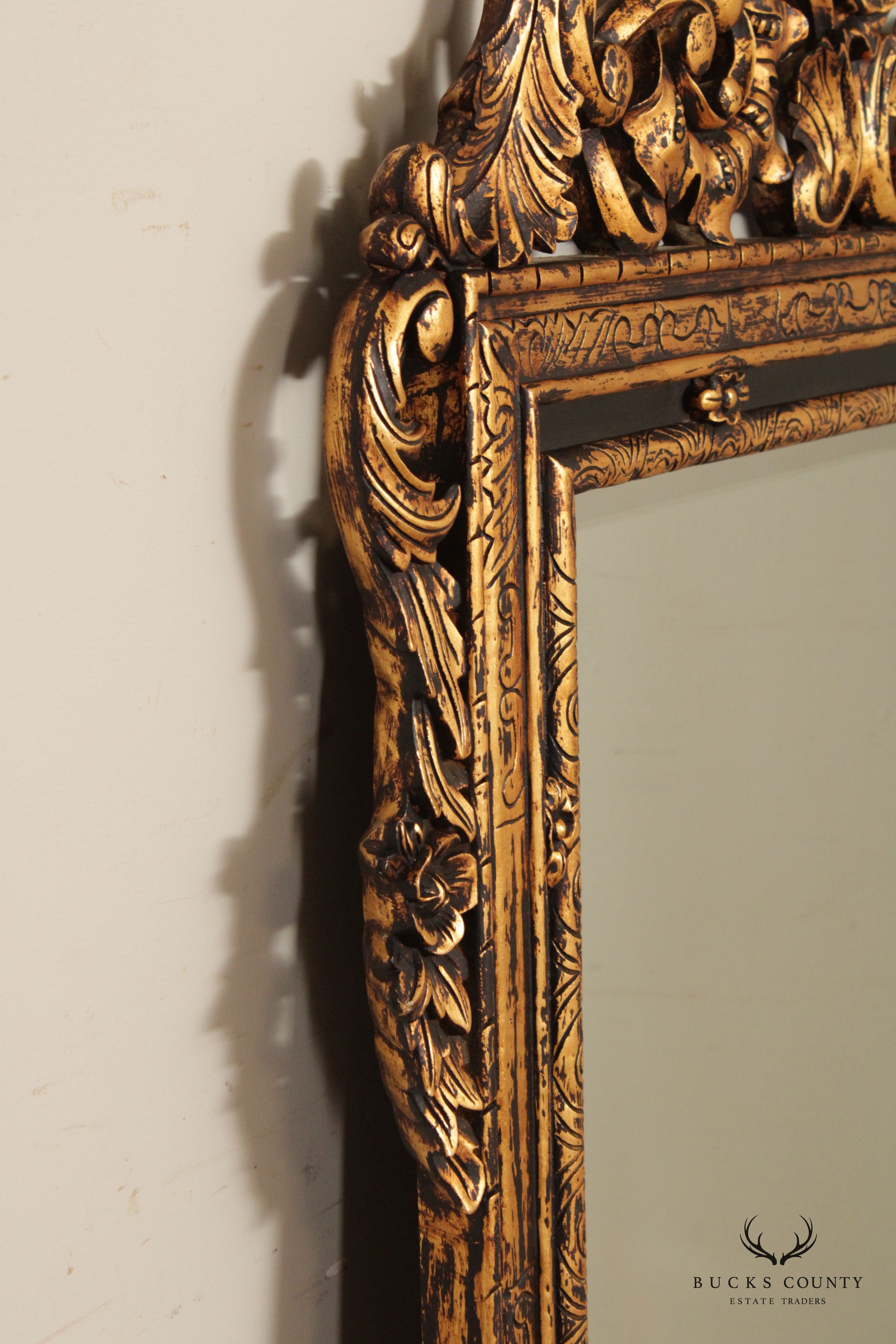 John Richard Rococo Style Large Gilt Gold Wall Mirror