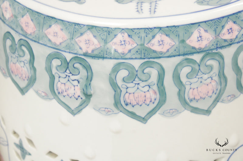 Chinoiserie Decorated Porcelain Garden Stool