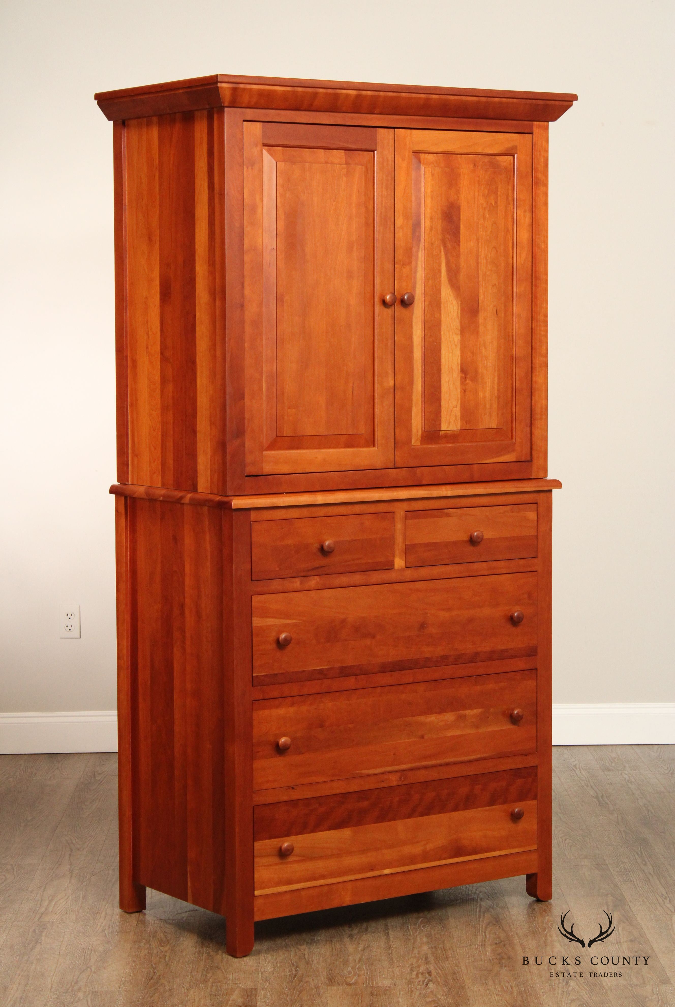 Stuart David Solid Cherry Bedroom Armoire Cabinet