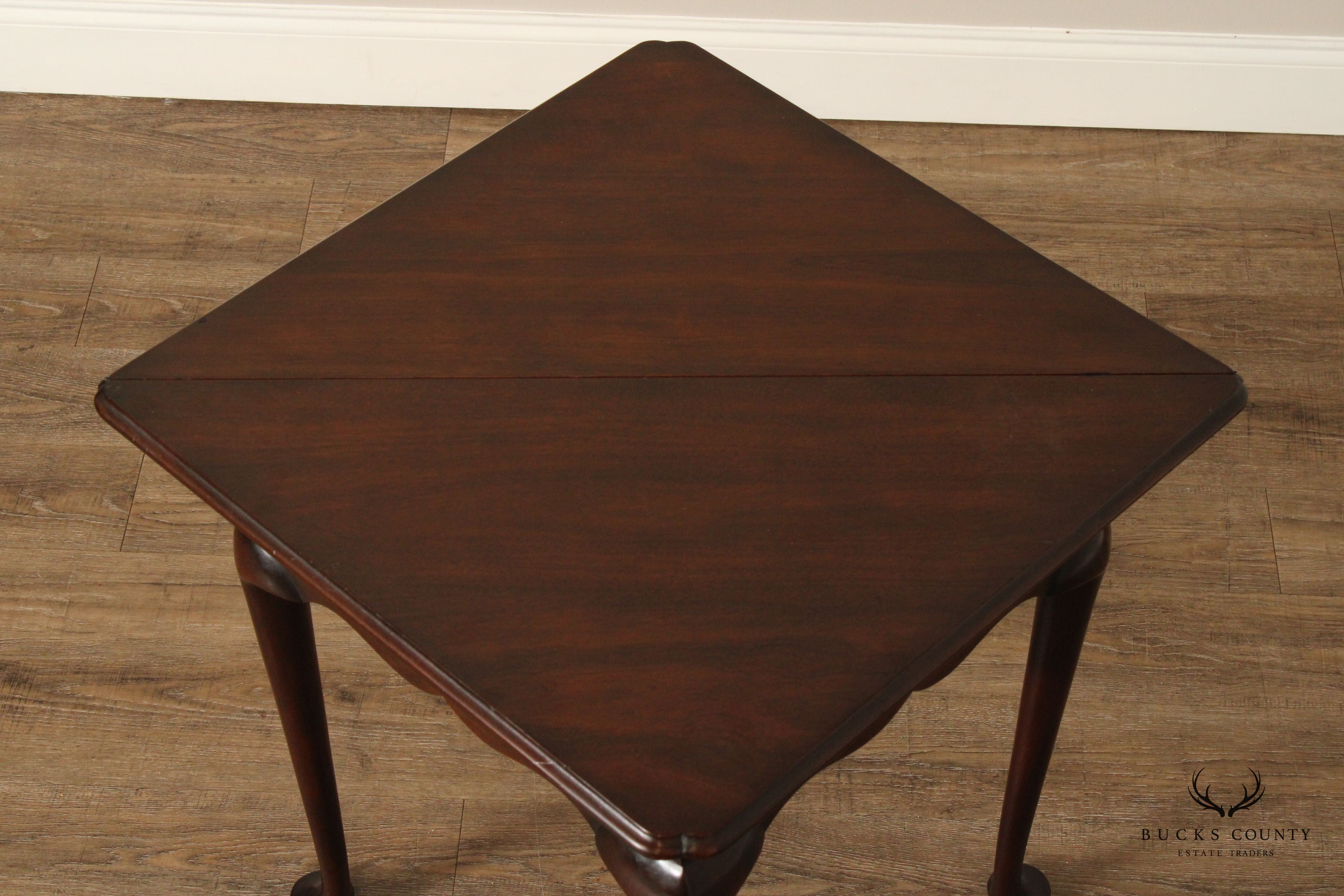 Kittinger Queen Anne Style Mahogany Folding Handkerchief Table