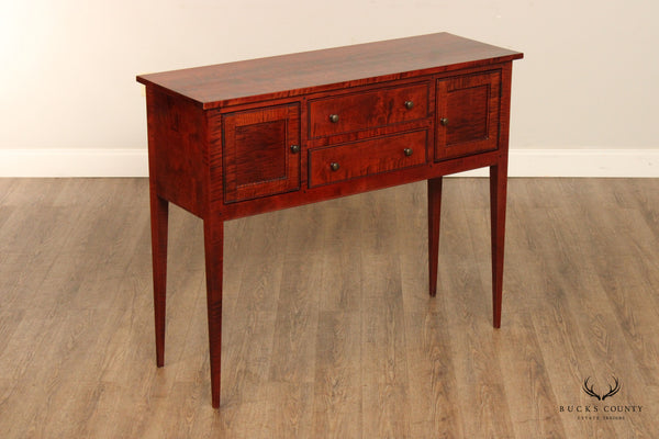 Tiger Maple Hepplewhite Style Custom Crafted Sideboard