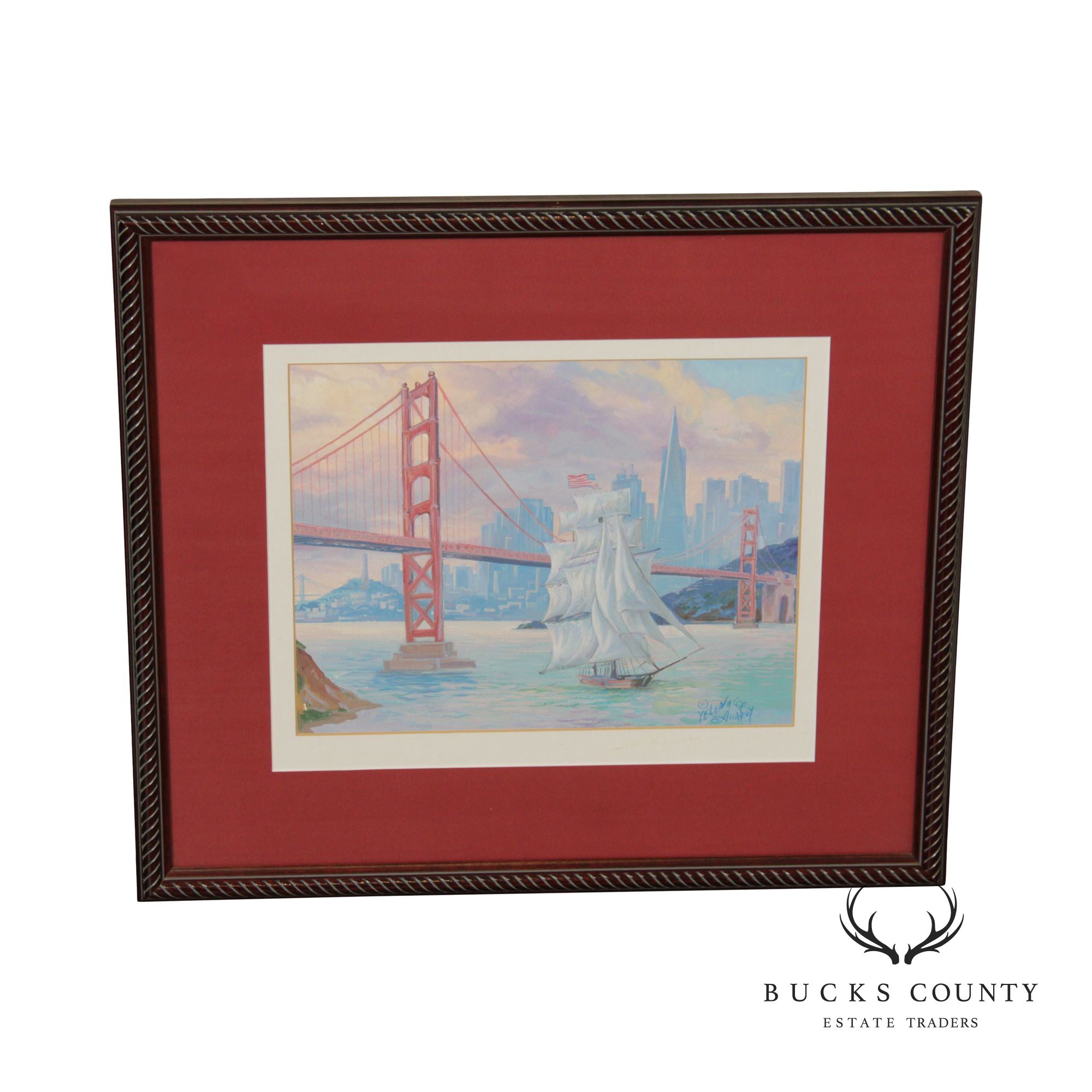 San Francisco Nautical Sail Boat Print by Yelena & Andrey