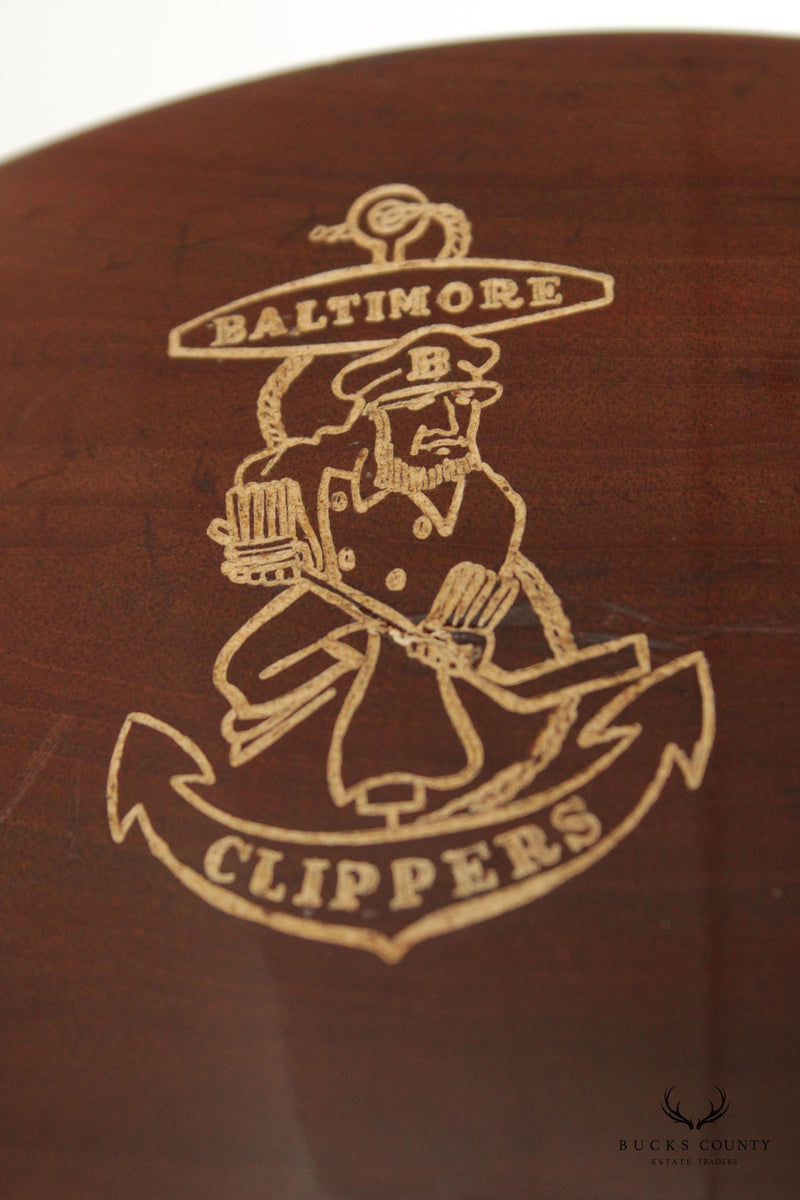 Baltimore Clippers Mahogany And Sterling Silver Ice Hockey Trophy