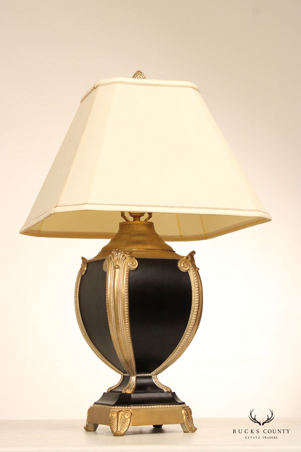 Robert Abbey Regency Style Black and Gold Urn Table Lamp