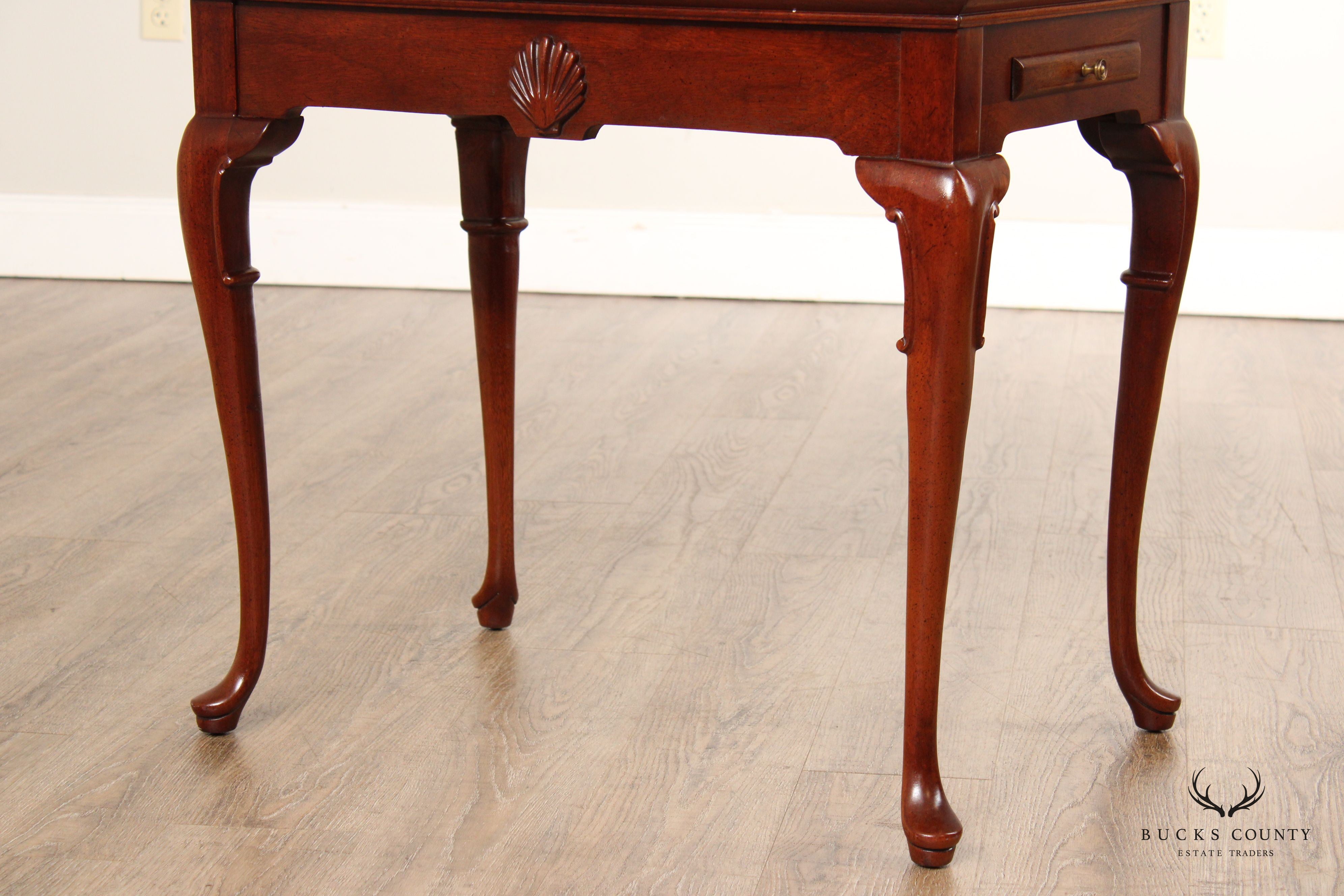 Queen Anne Style Mahogany Tea Side Table