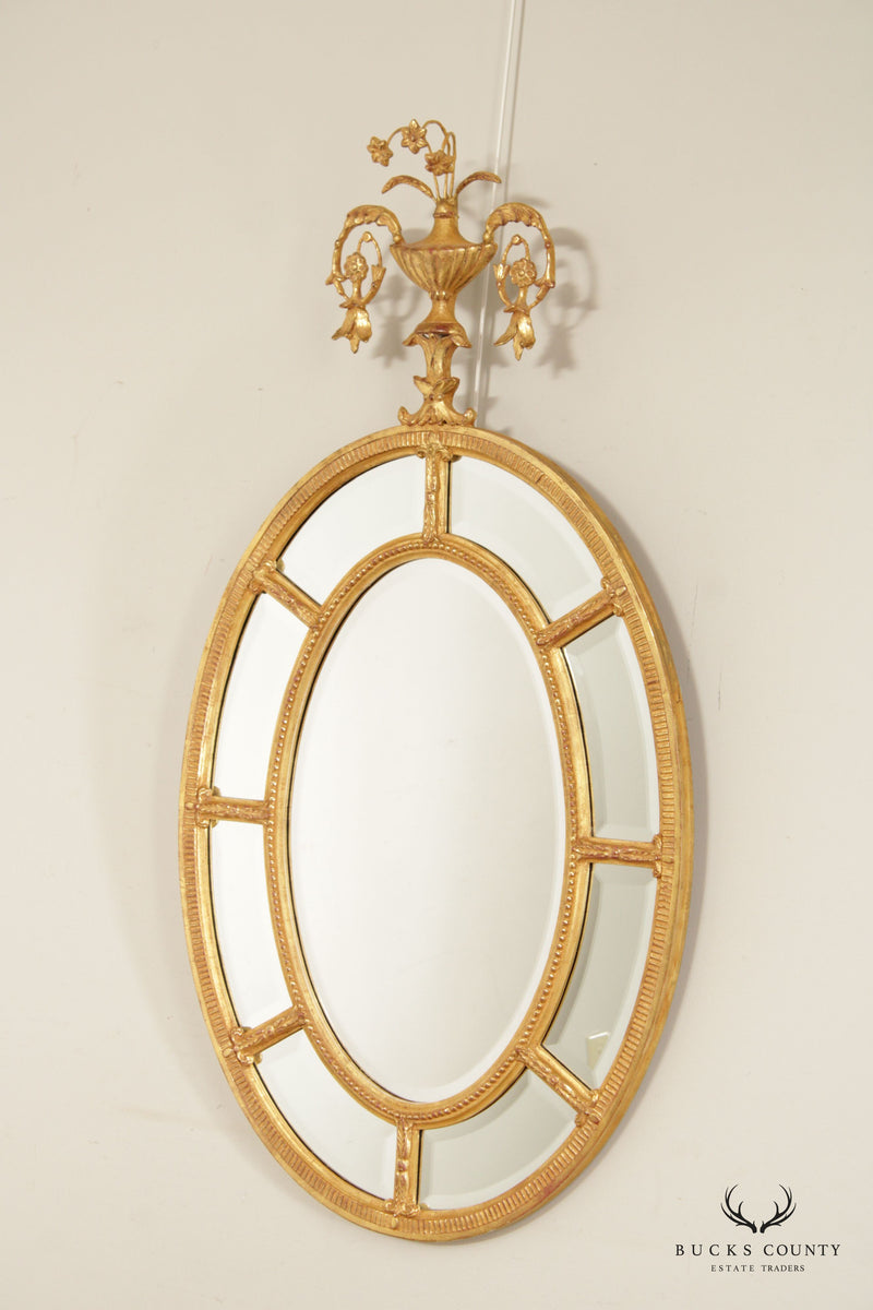 Friedman Brothers Adams Style Oval Gilt Wall Mirror