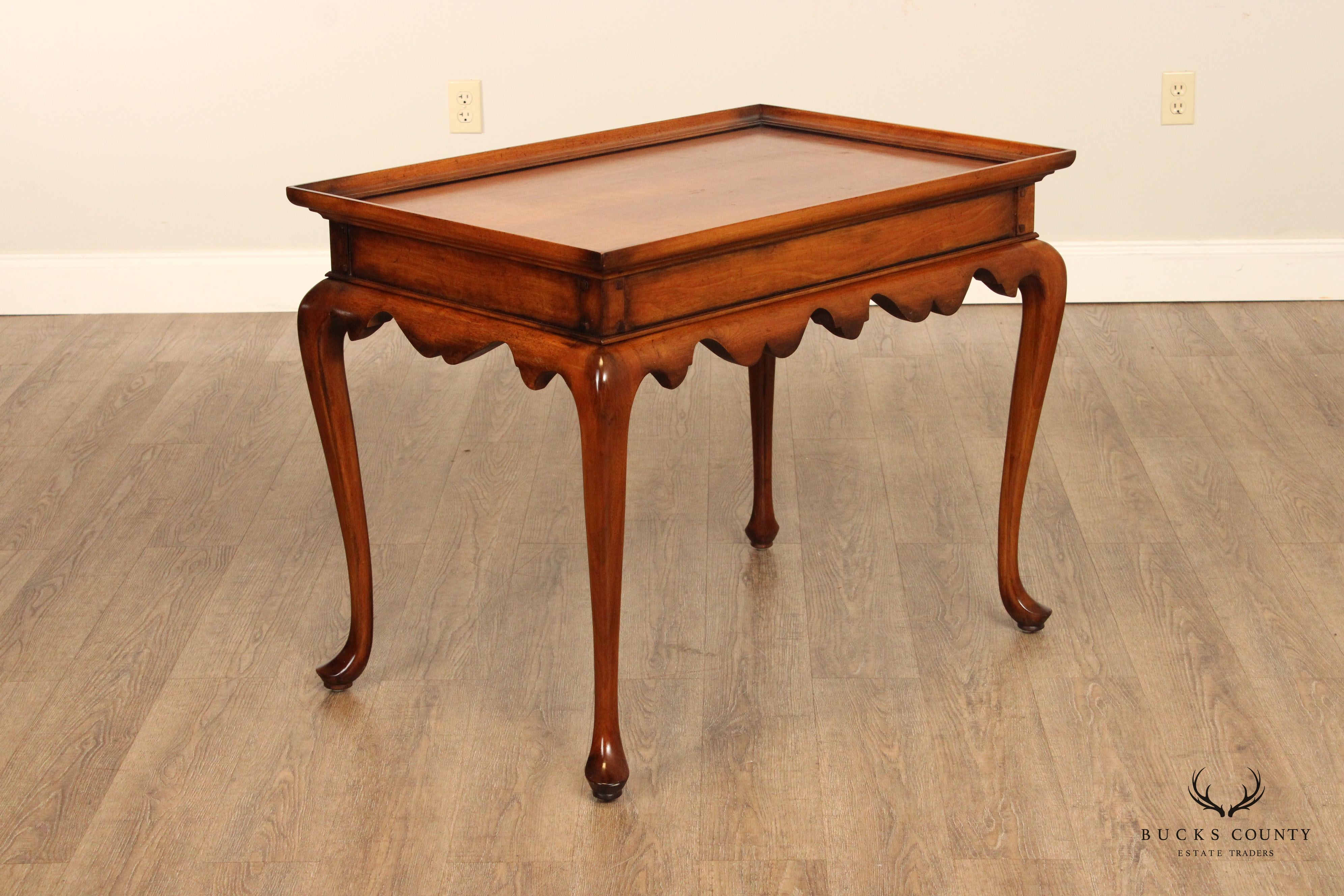 Ralph Lauren Queen Anne Style Walnut Tea Table