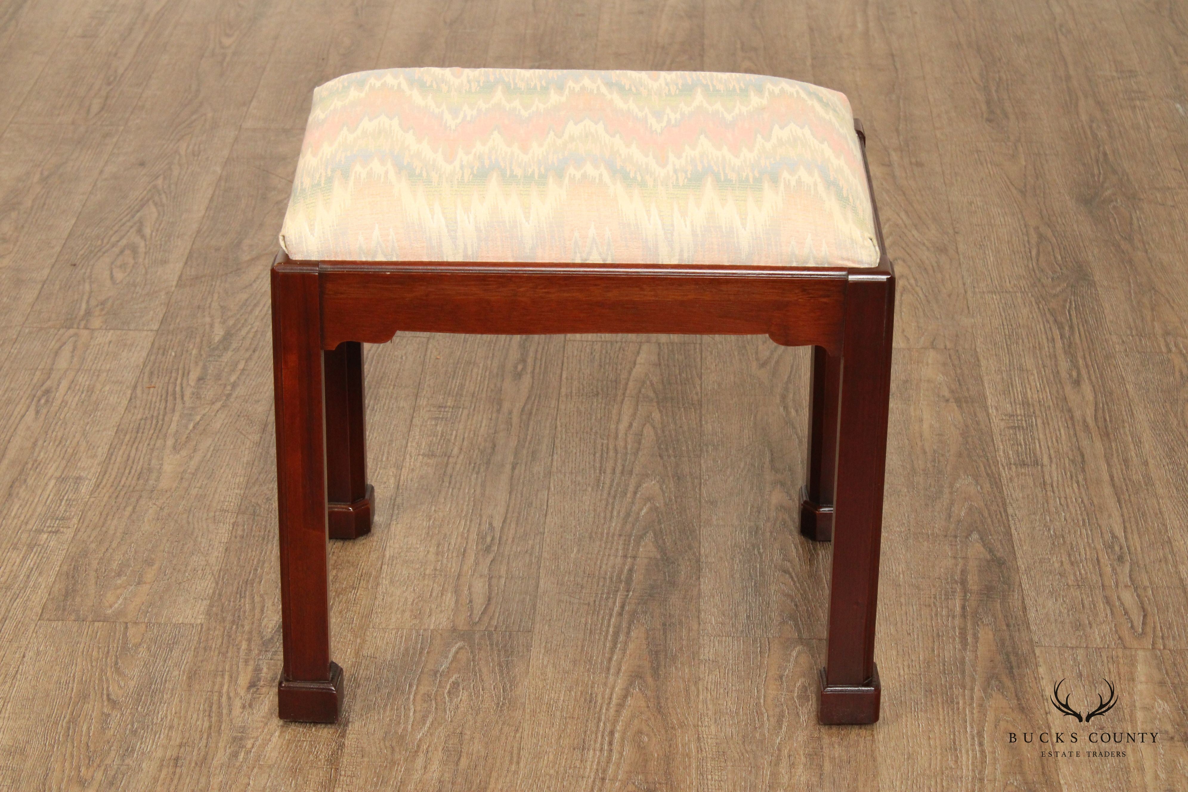 Link-Taylor Chippendale Style Pair of Mahogany Stools