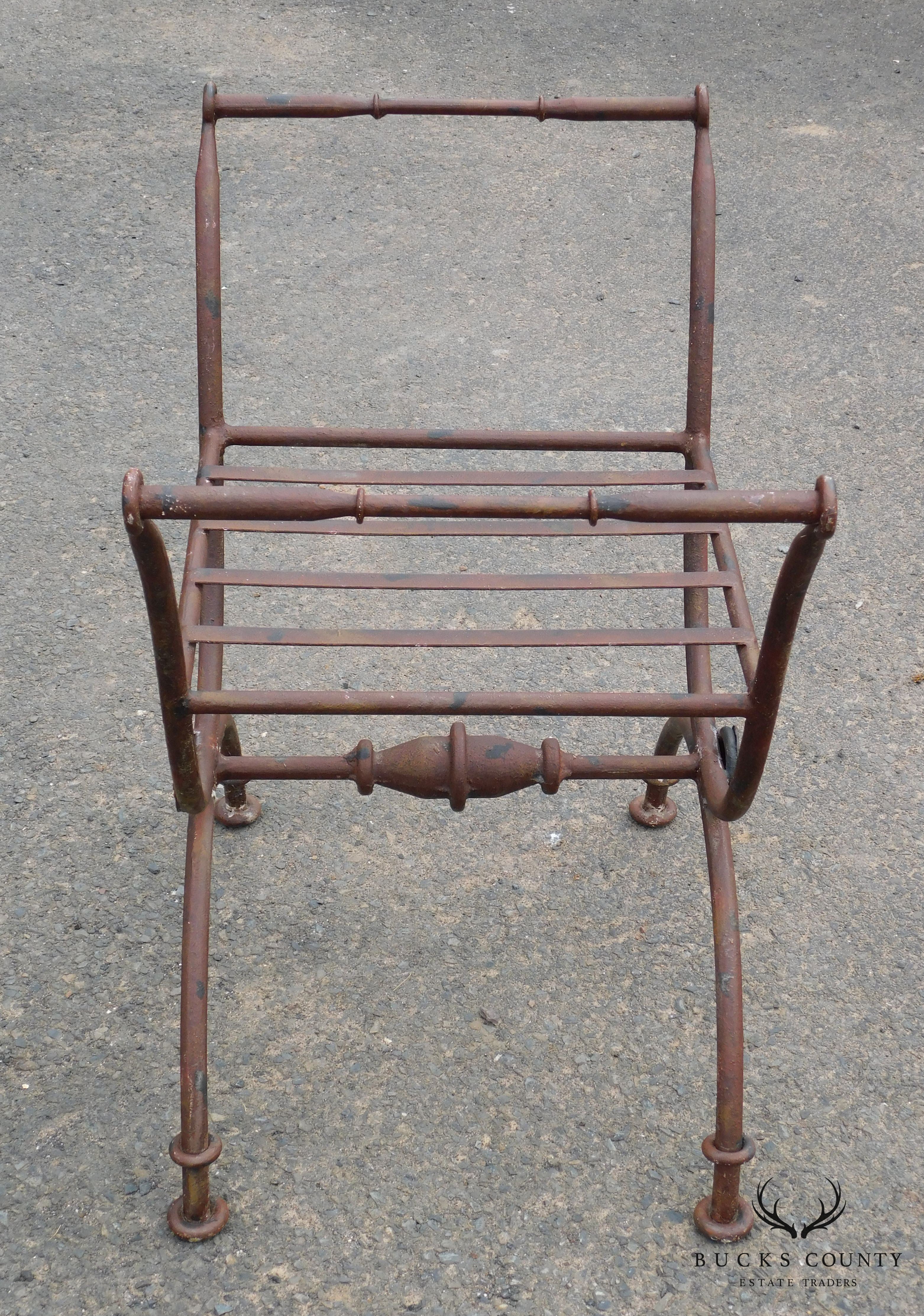 Neo-Classical Style X Base Iron Bench