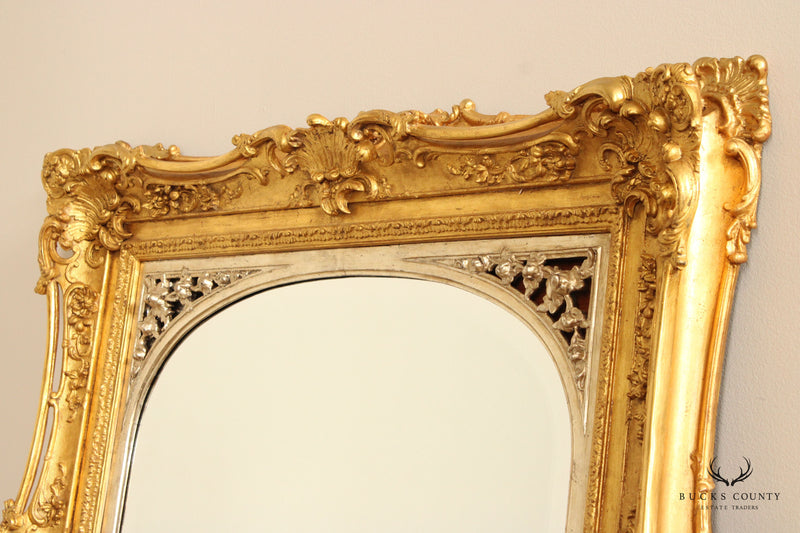 Antique French Baroque Style Giltwood Wall Mirror