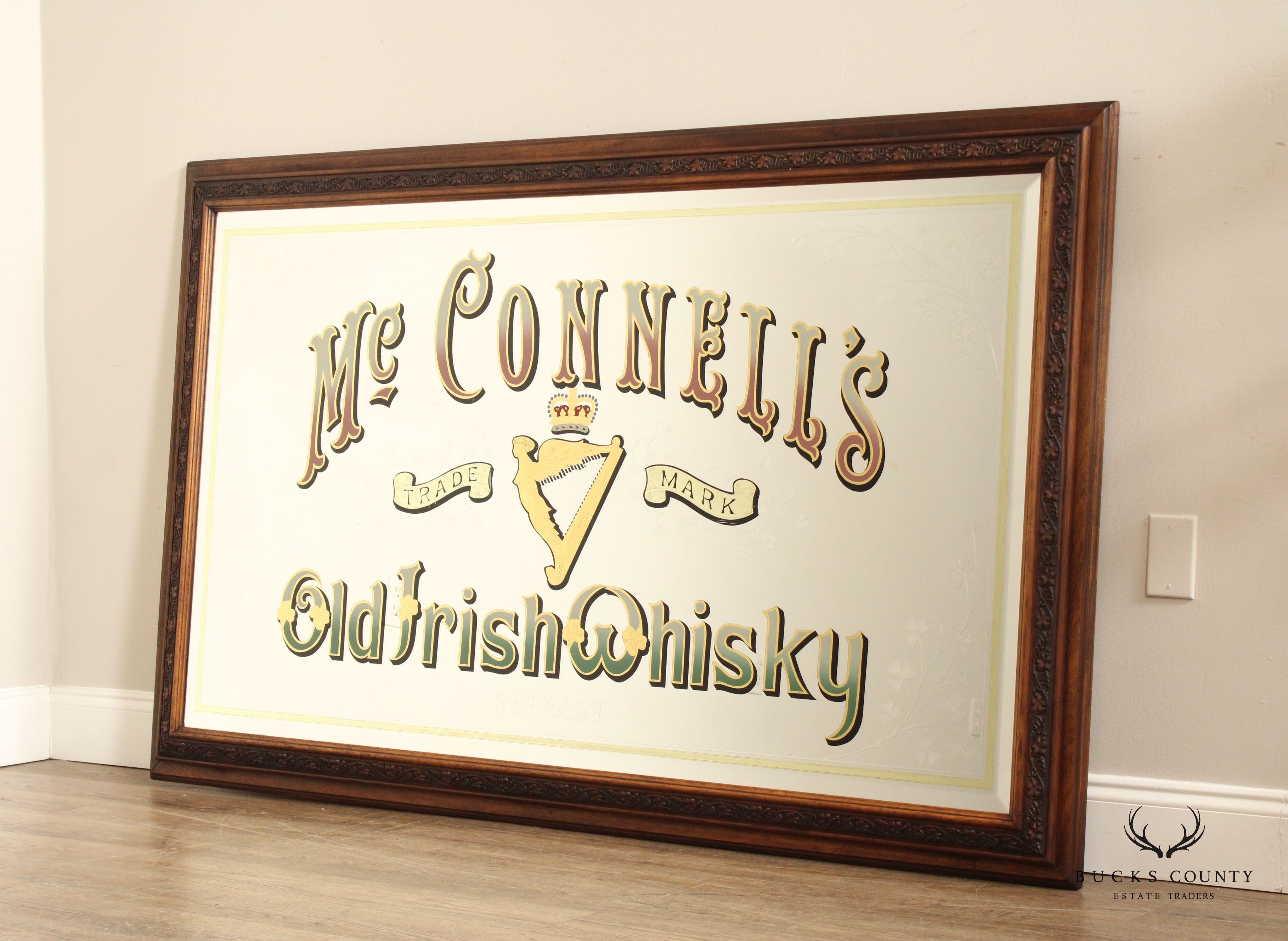 McConnell's Irish Whisky Large Mirror Advertising Pub Sign