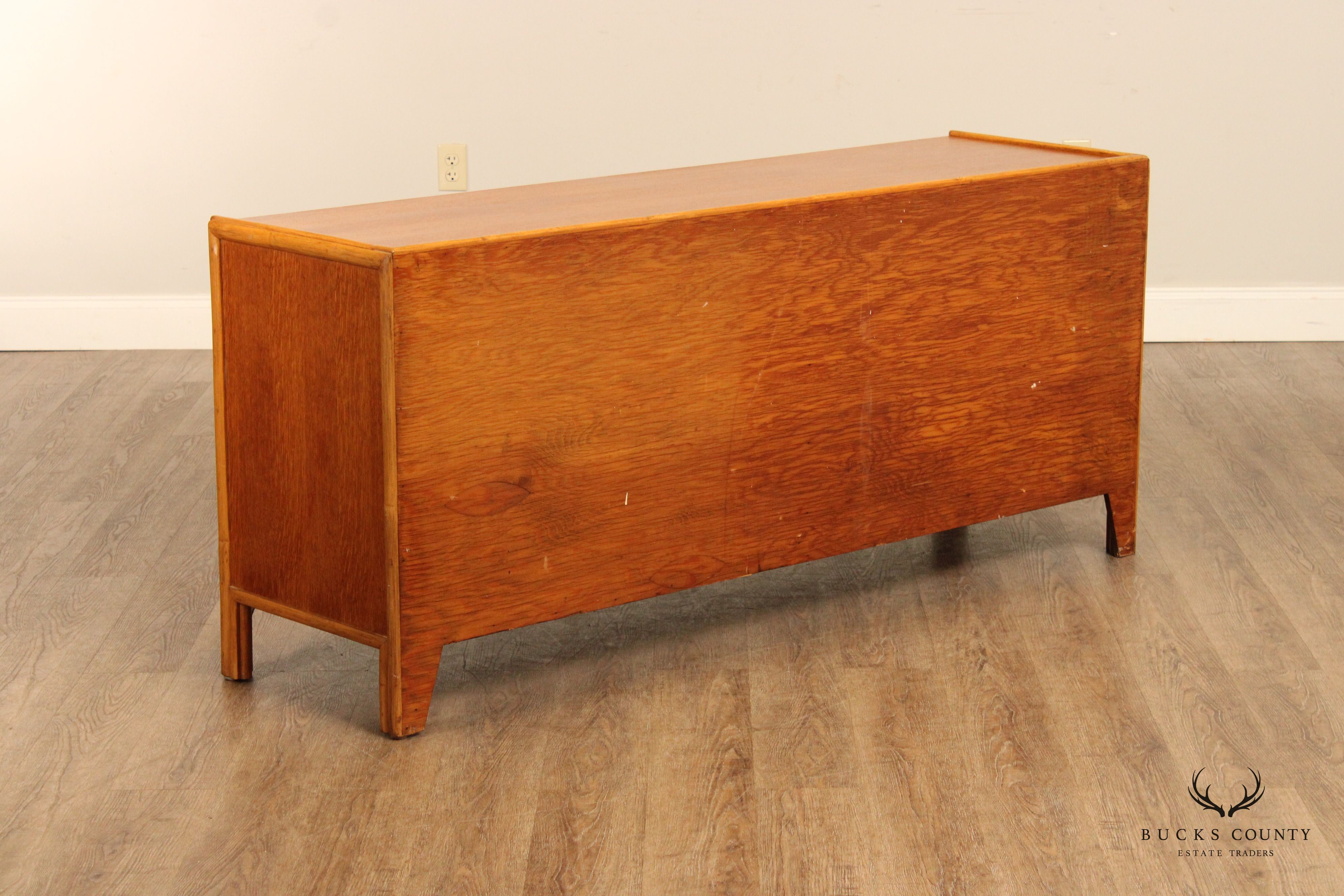 McGuire Mid Century Modern Oak Six-Drawer Dresser