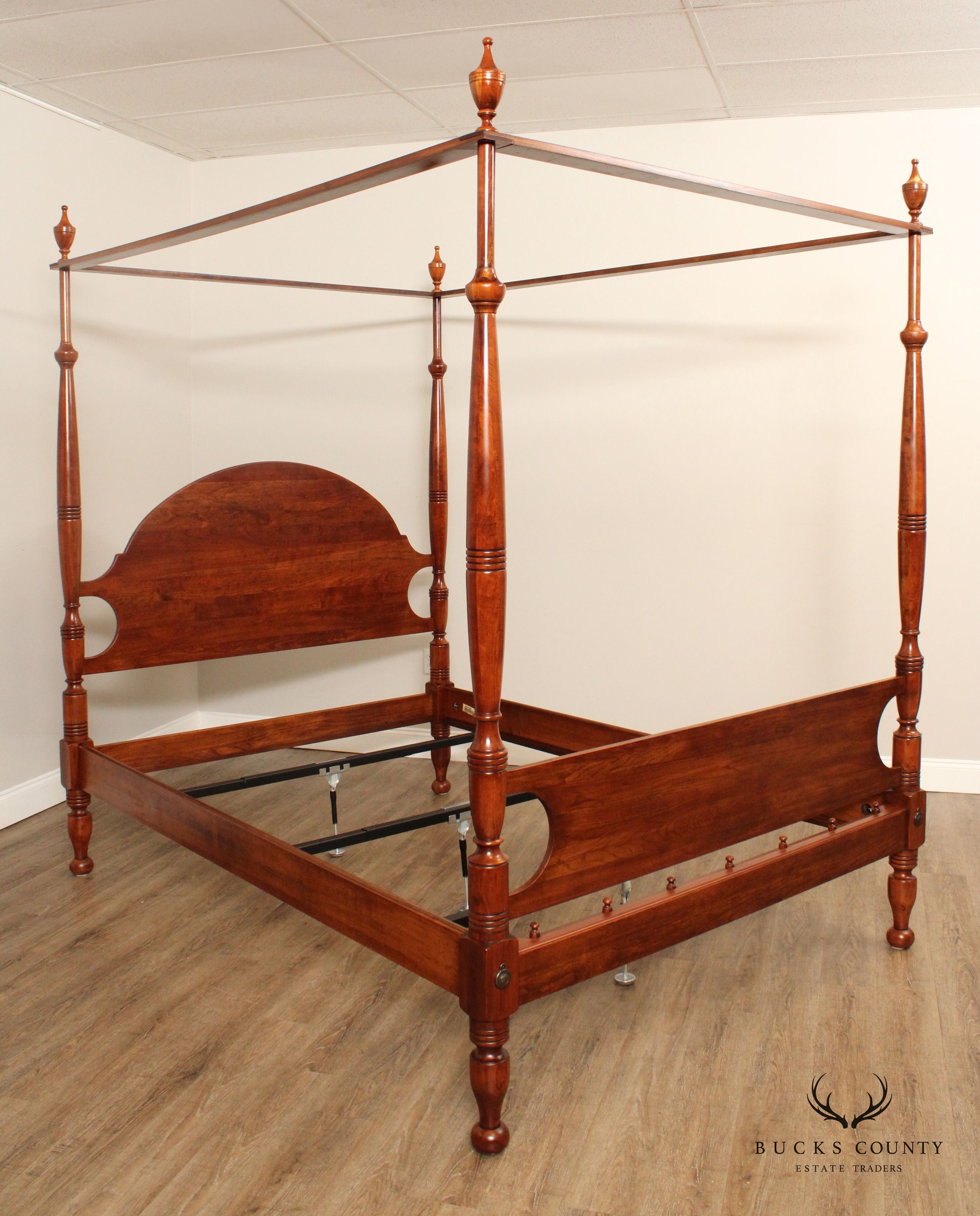 FEDERAL STYLE SOLID CHERRY QUEEN SIZE POSTER BED