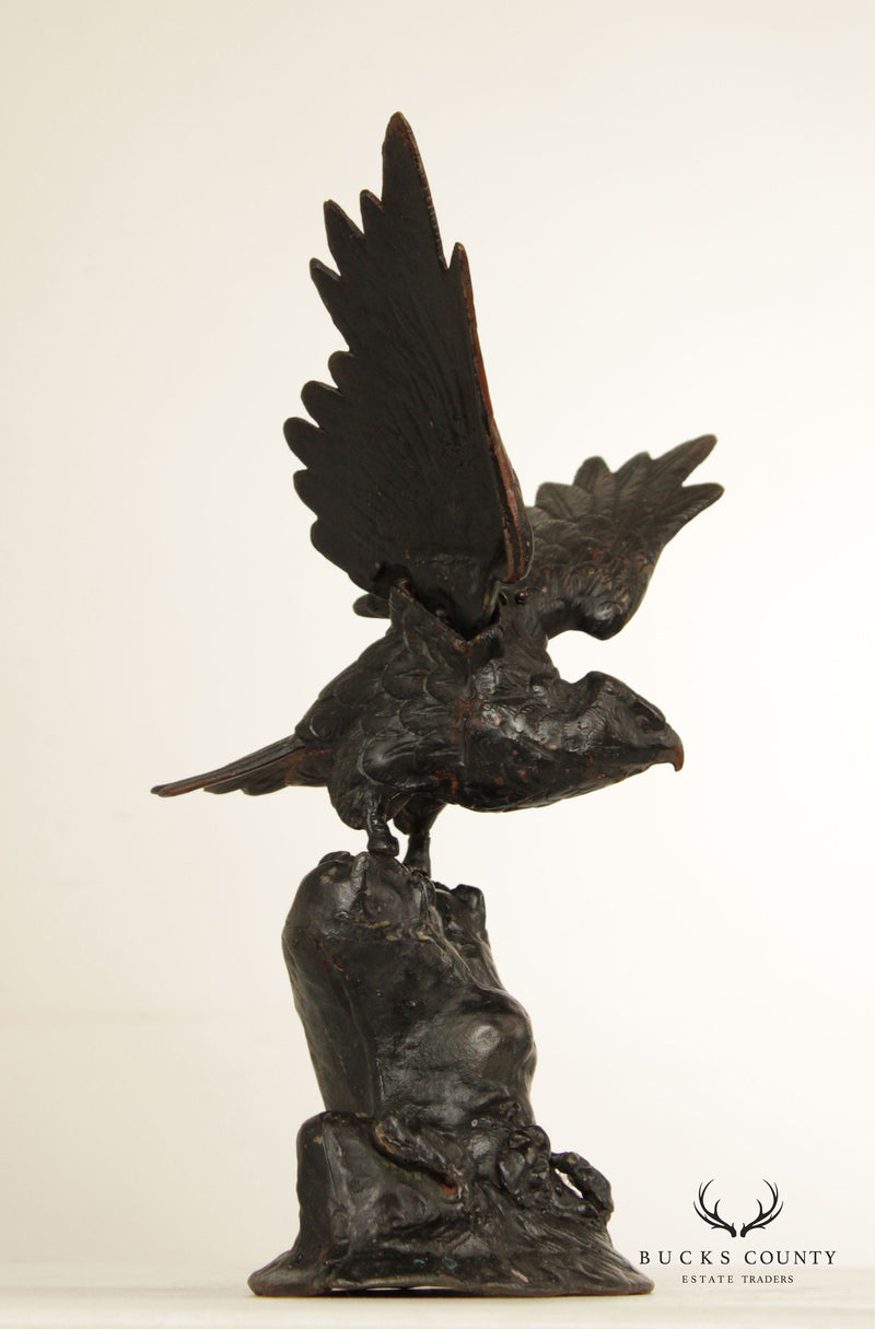 Japanese Meiji Style Cast Iron Eagle Sculpture