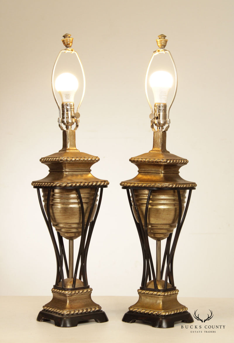 Neoclassical Style Pair Urn Table Lamps