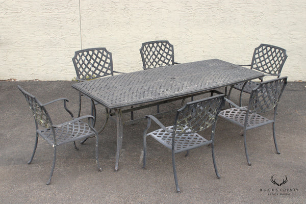 Agio Seven Piece Cast Aluminum 'Madison' Outdoor Patio Dining Set