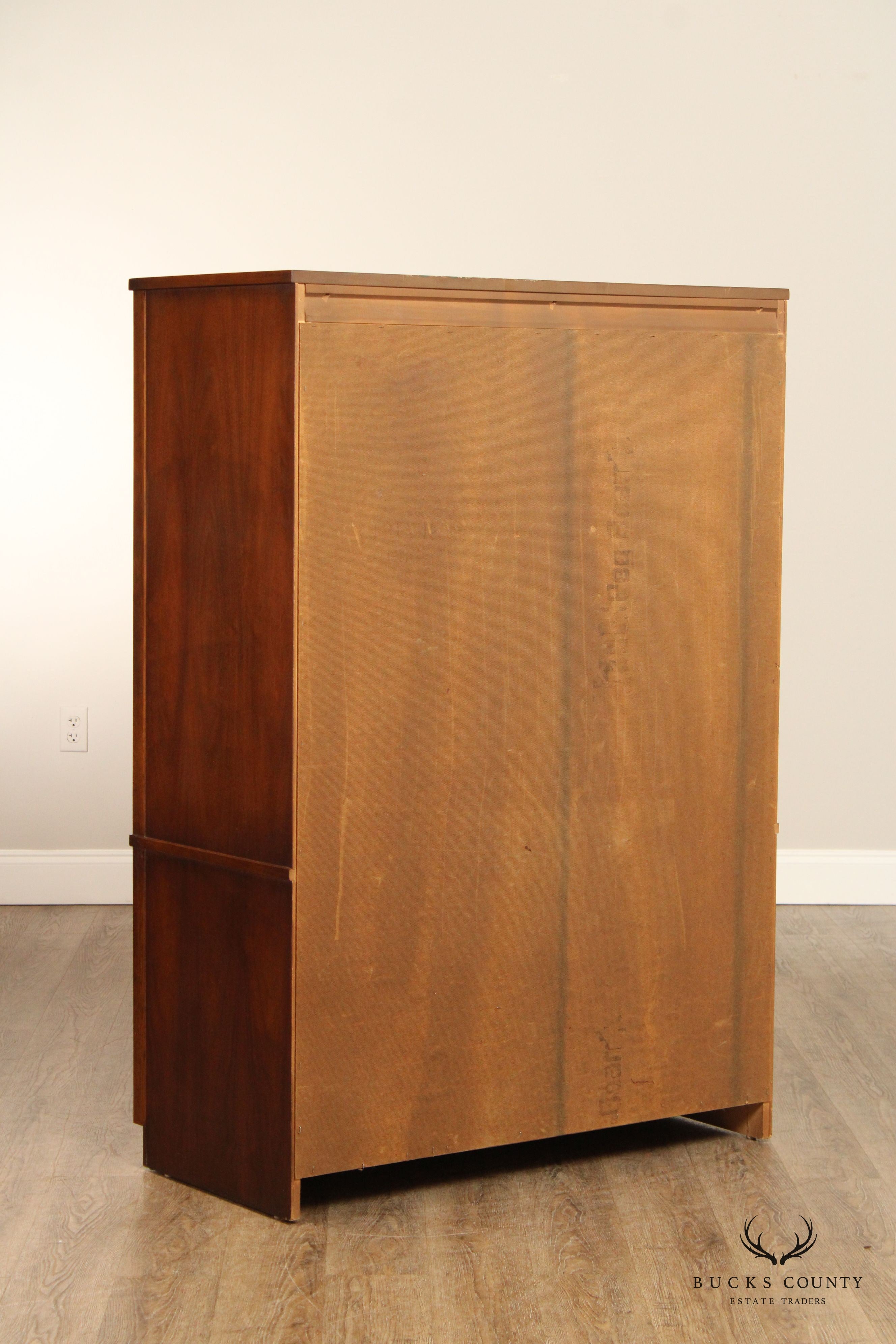 BROYHILL BRASILIA MID CENTURY MODERN WALNUT GENTLEMAN'S CHEST ARMOIRE