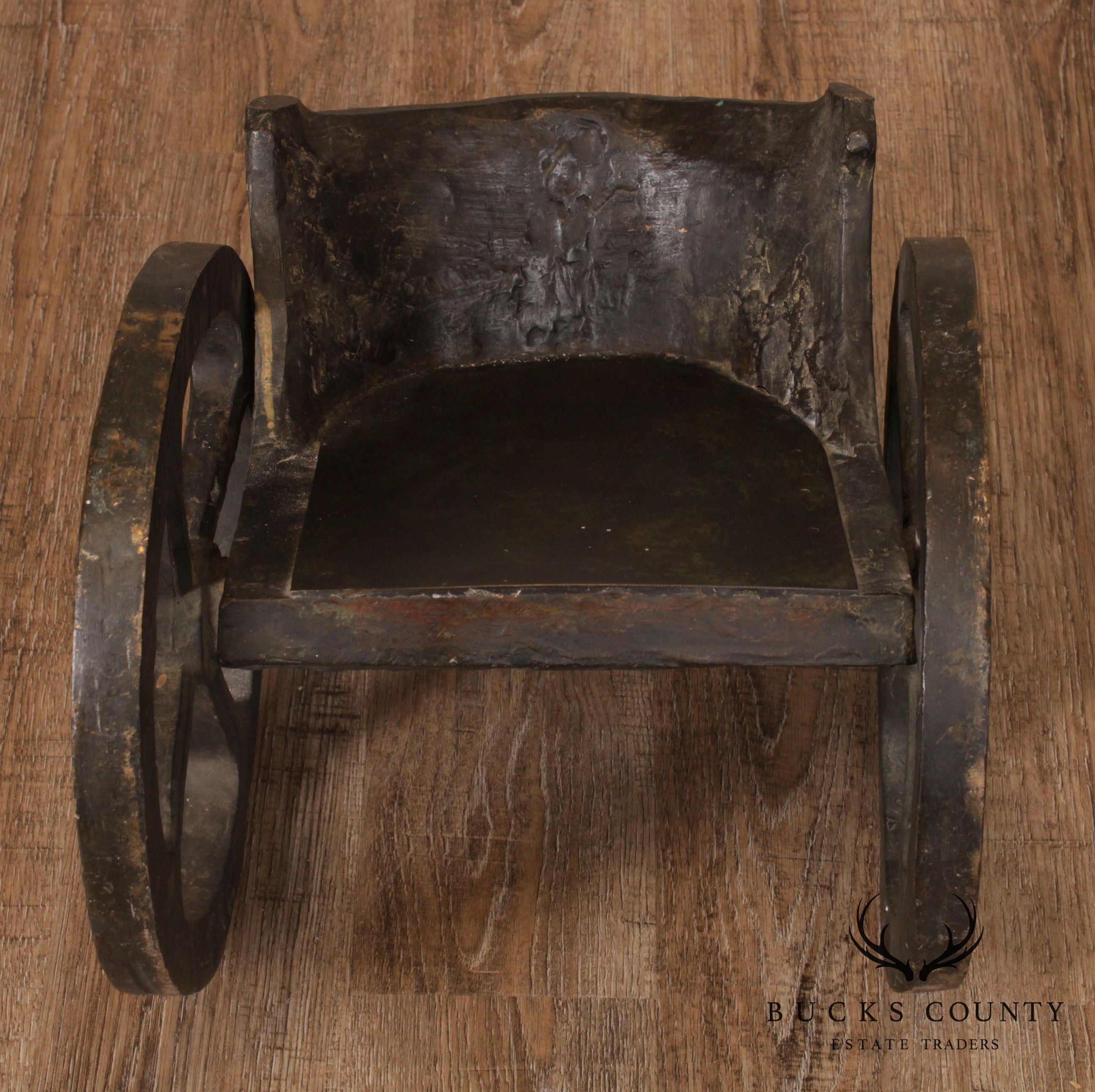 Vintage Bronze Chariot Sculpture