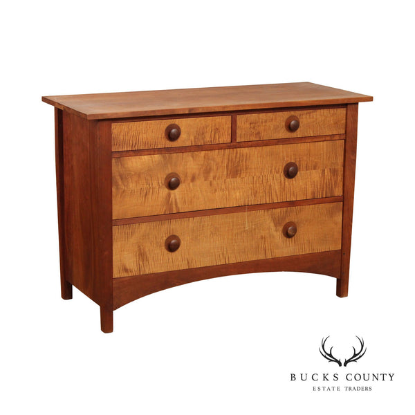Stickley Mission Collection Harvey Ellis Single Dresser with Curly Maple Drawer Fronts