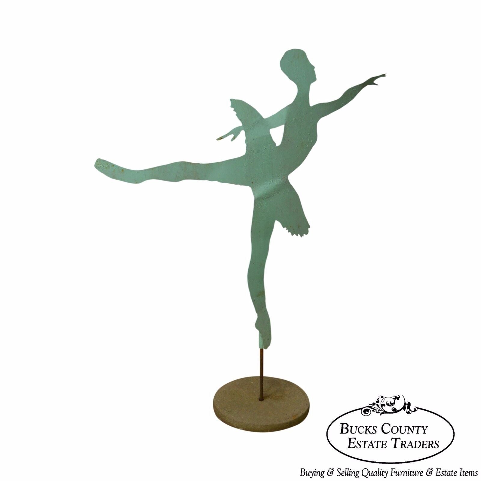 Mid Century Modern Large Dancing Ballerina Metal Garden Sculpture (B)