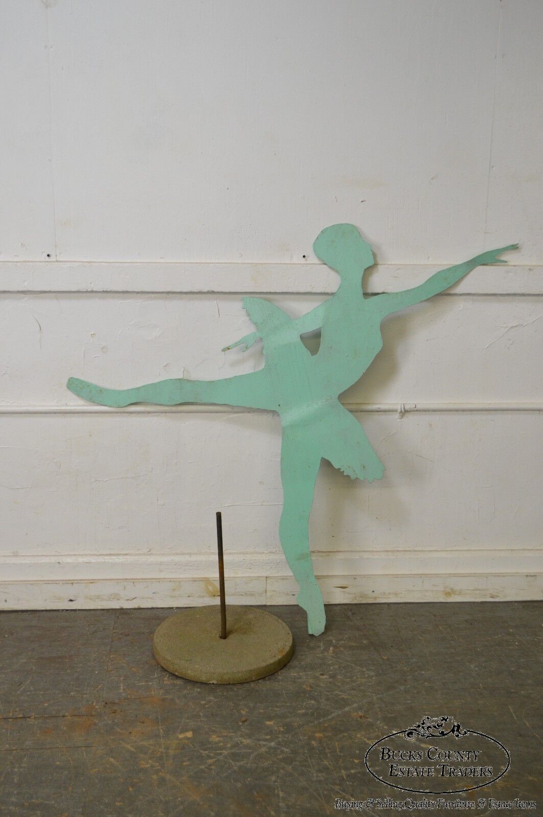 Mid Century Modern Large Dancing Ballerina Metal Garden Sculpture (B)