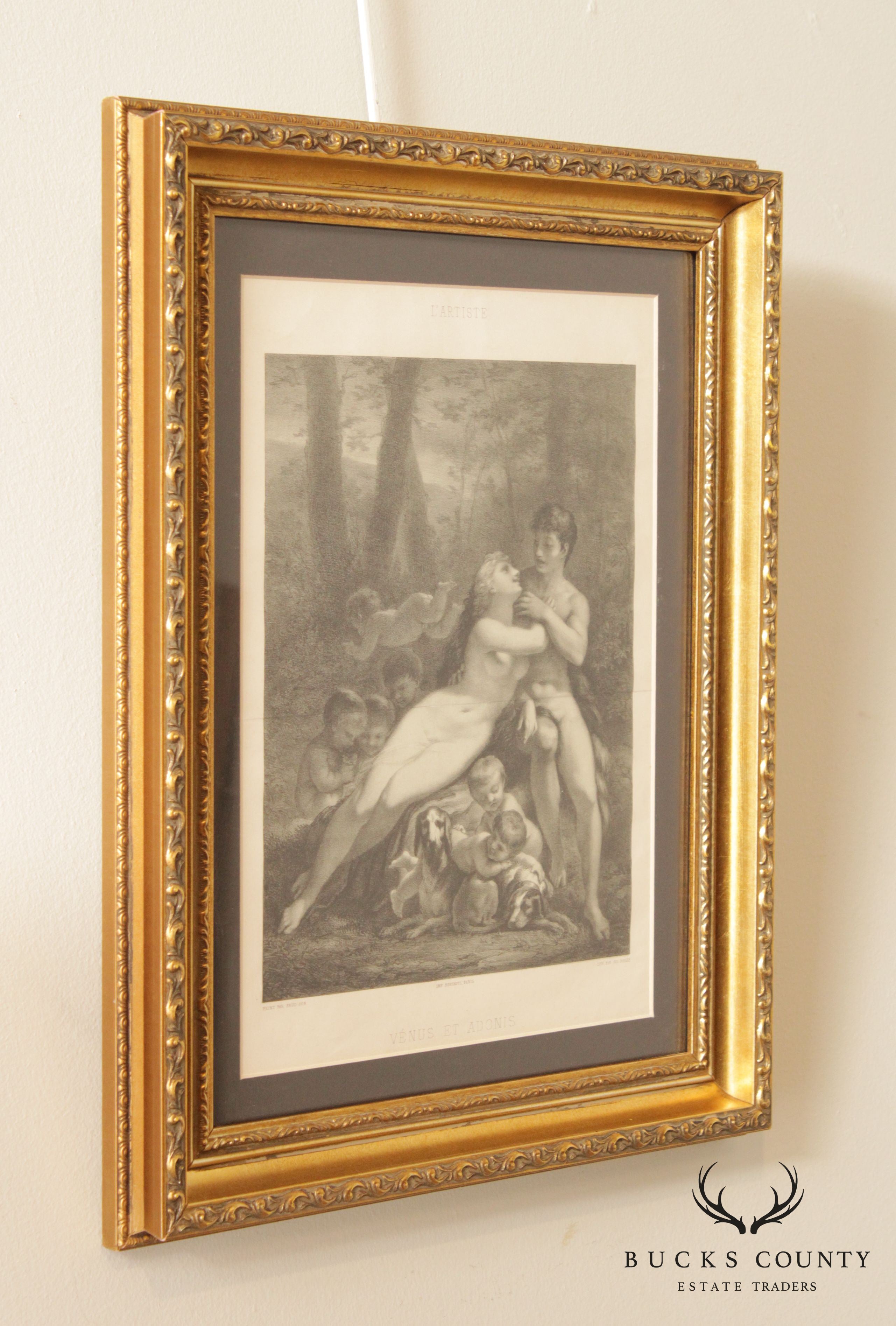 19th C. French Lithograph, 'Venus et Adonis'