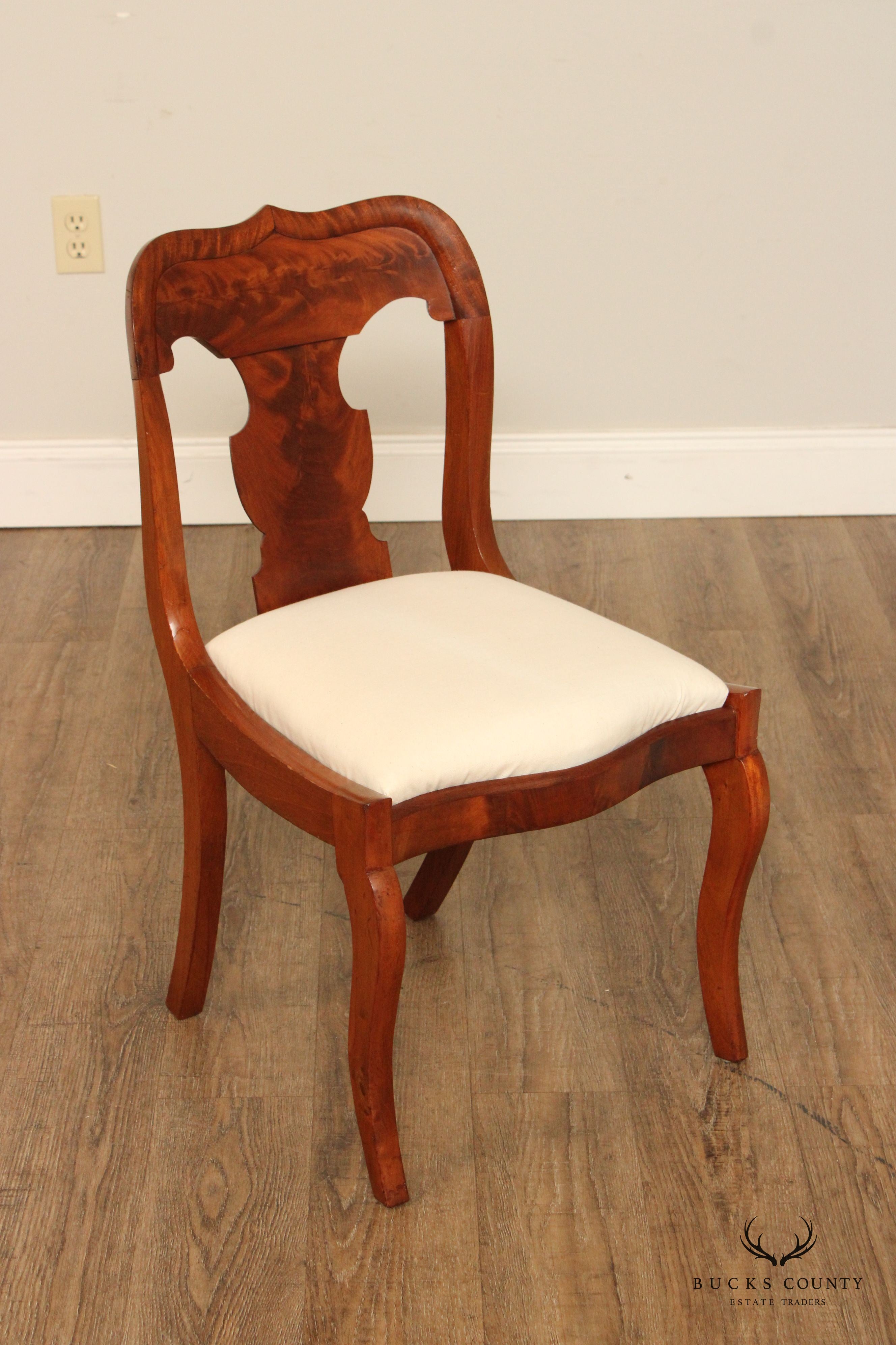 Antique Victorian Gothic Revival Set of Eight Carved Mahogany Dining Chairs