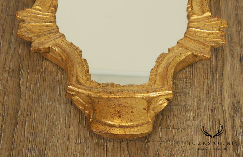 Vintage Giltwood Carved Italian Florentine Wall Mirror