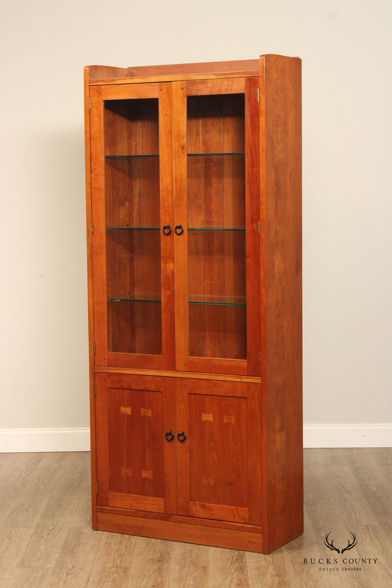 Stickley Mission Collection Glass Door Cherry Bookcase Cabinet