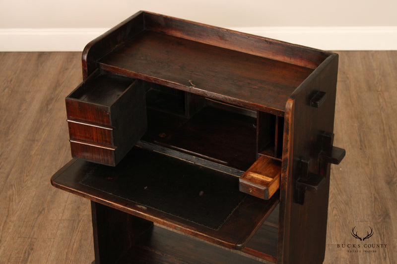 Antique Arts & Crafts Pine Drop Front Writing Desk