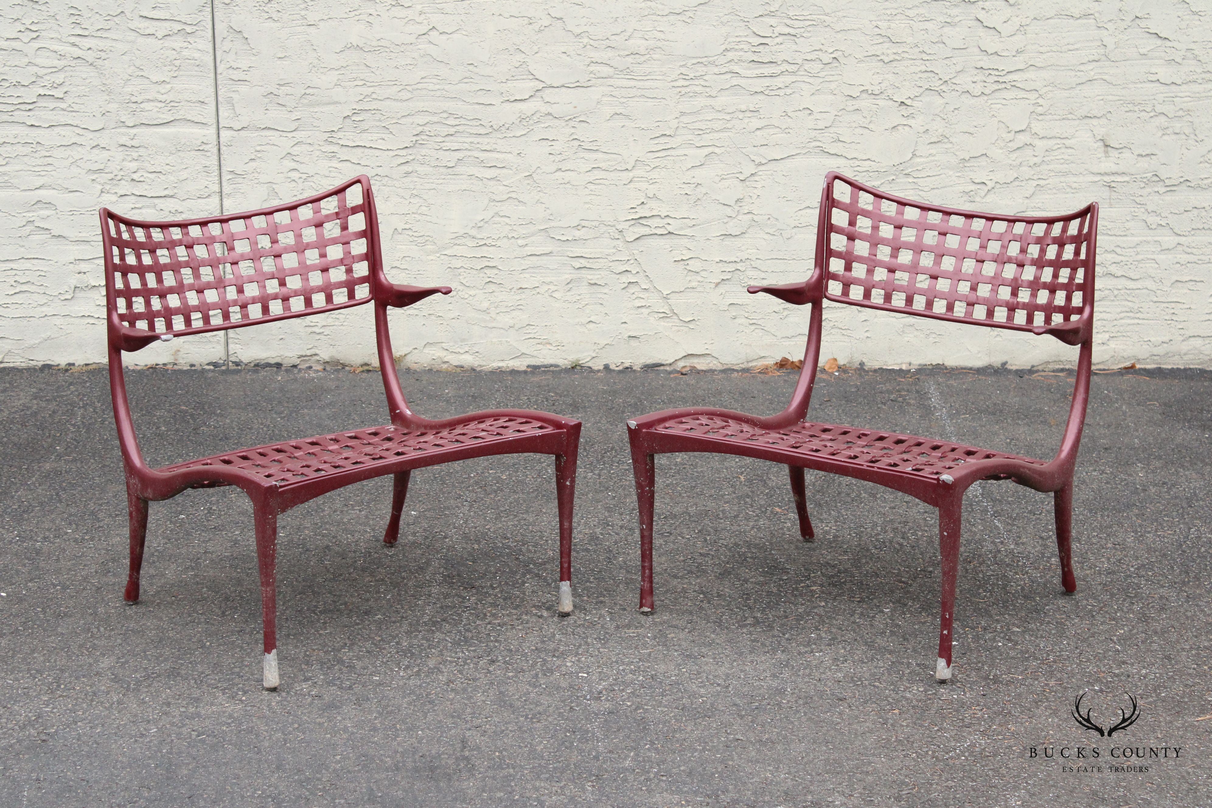 Brown Jordan Mid Century Modern Style Pair of 'Gazelle' Patio Lounge Chairs