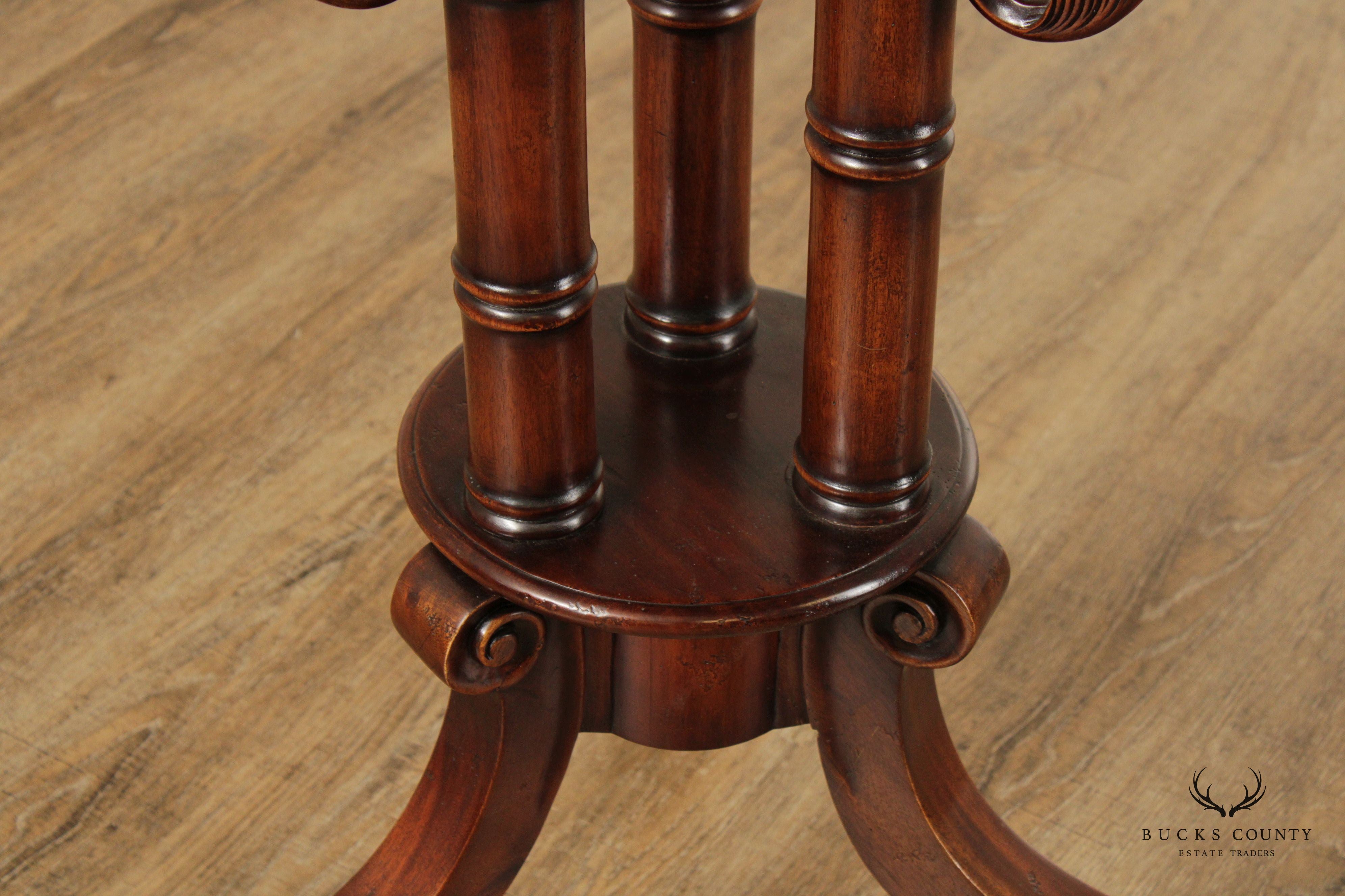 Georgian Style Mahogany Scalloped Edge Demilune Table