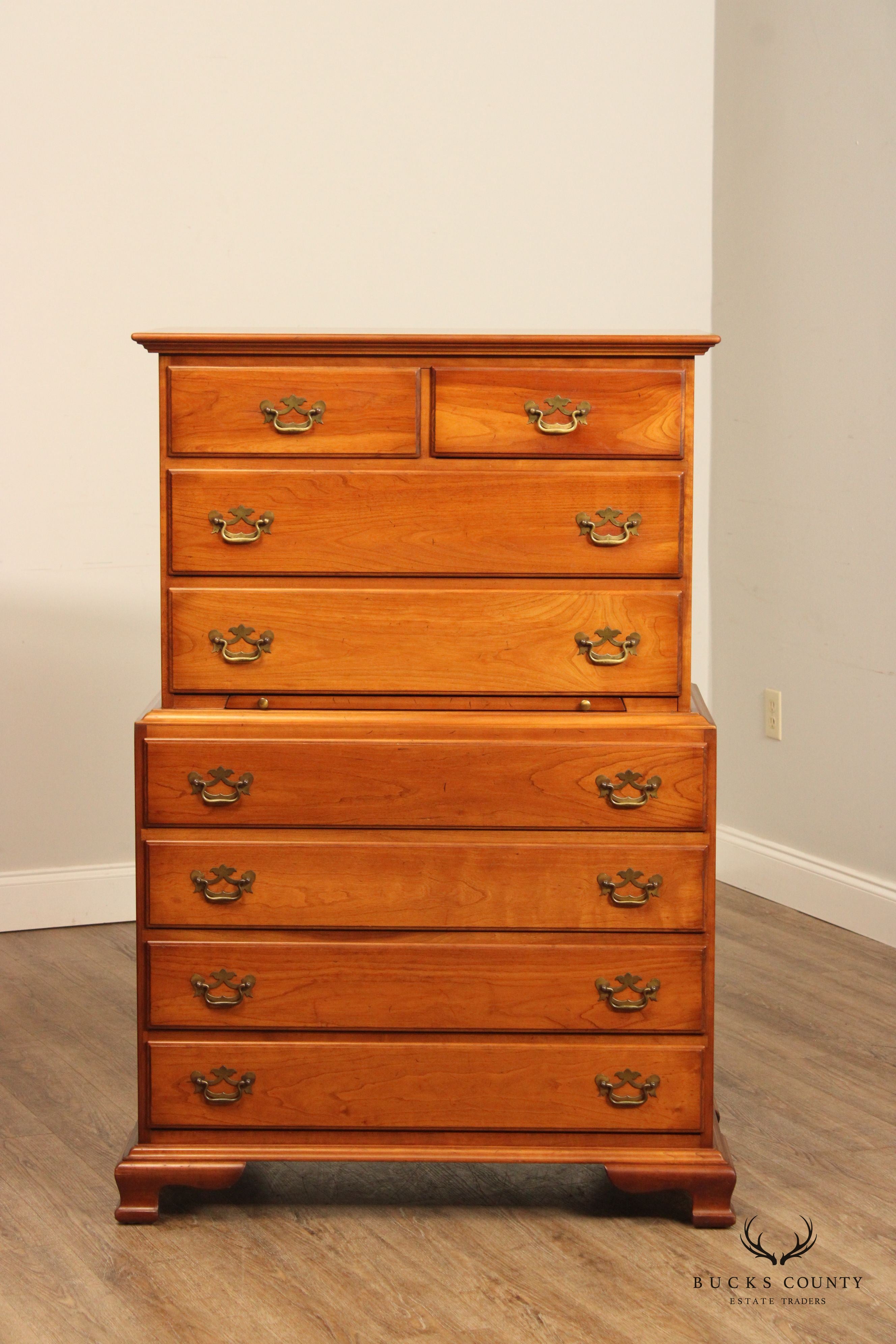 Stickley Chippendale Style Cherry Highboy Dresser