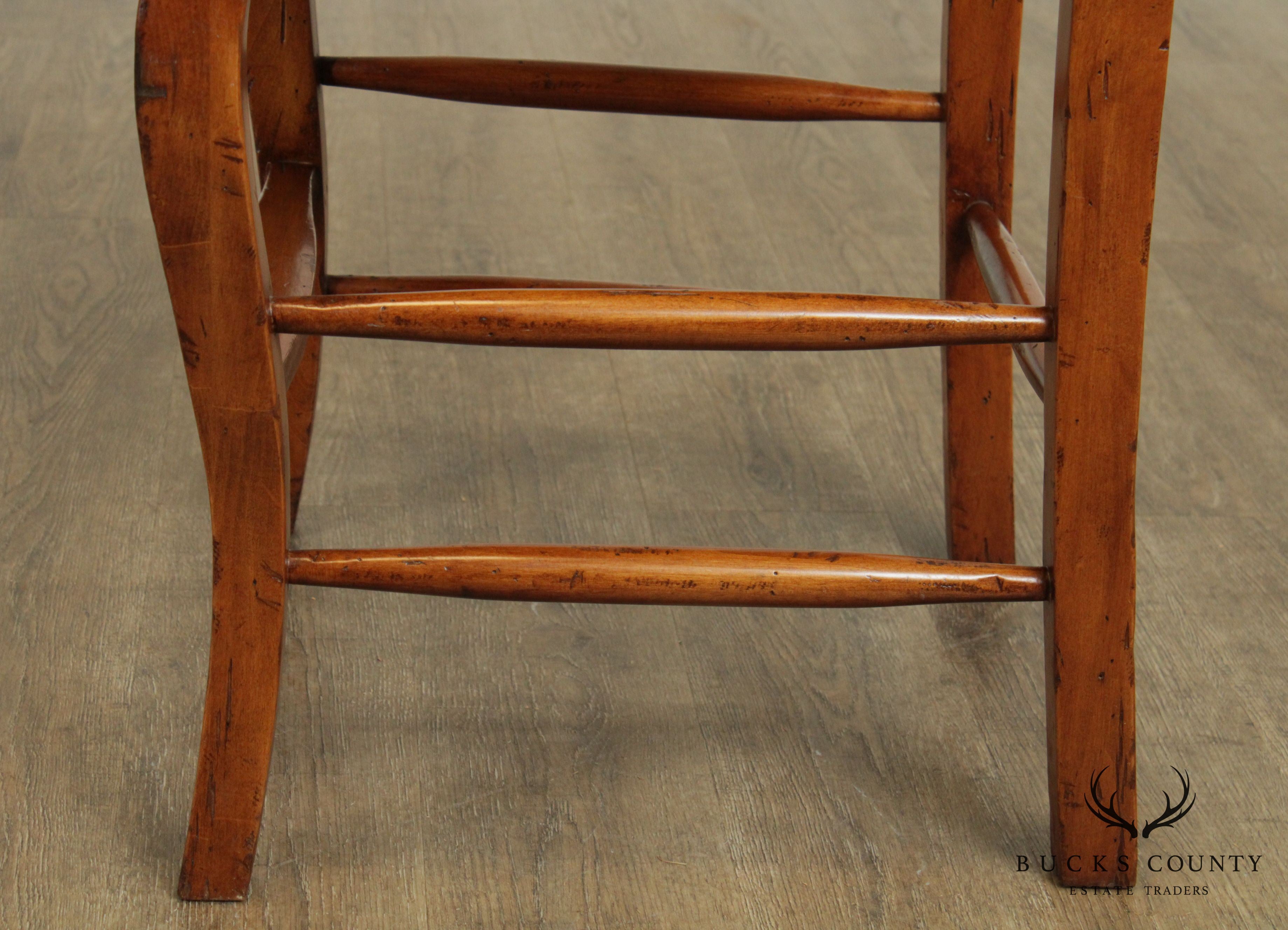 French Country Style Rush Seat Ladder Back Counter Stool