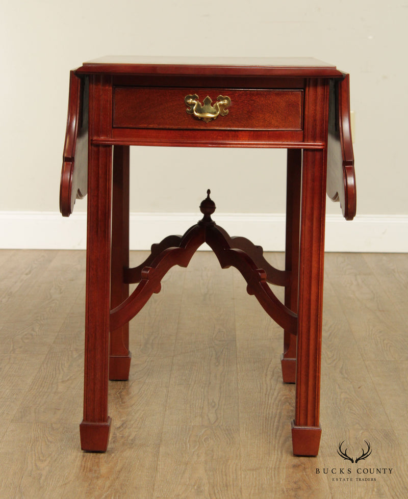 Thomas Borthwick Chippendale Style Pair of Mahogany Pembroke Tables, American Museum Classics