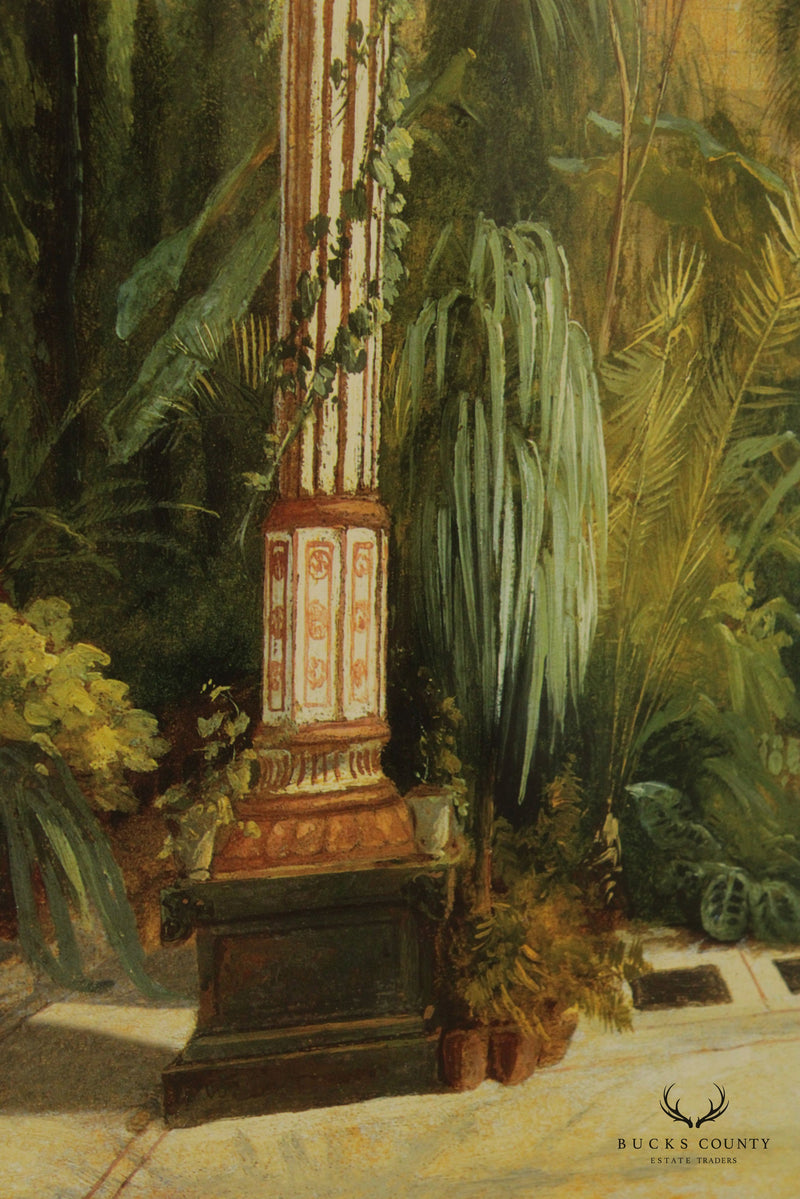 Vintage 'The Interior of the Palm House' Print, After Carl Blechen